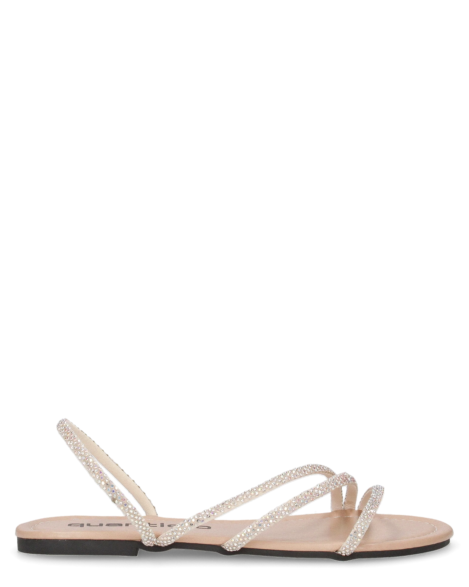 JOLY - sandali flat beige con listini glitterati
