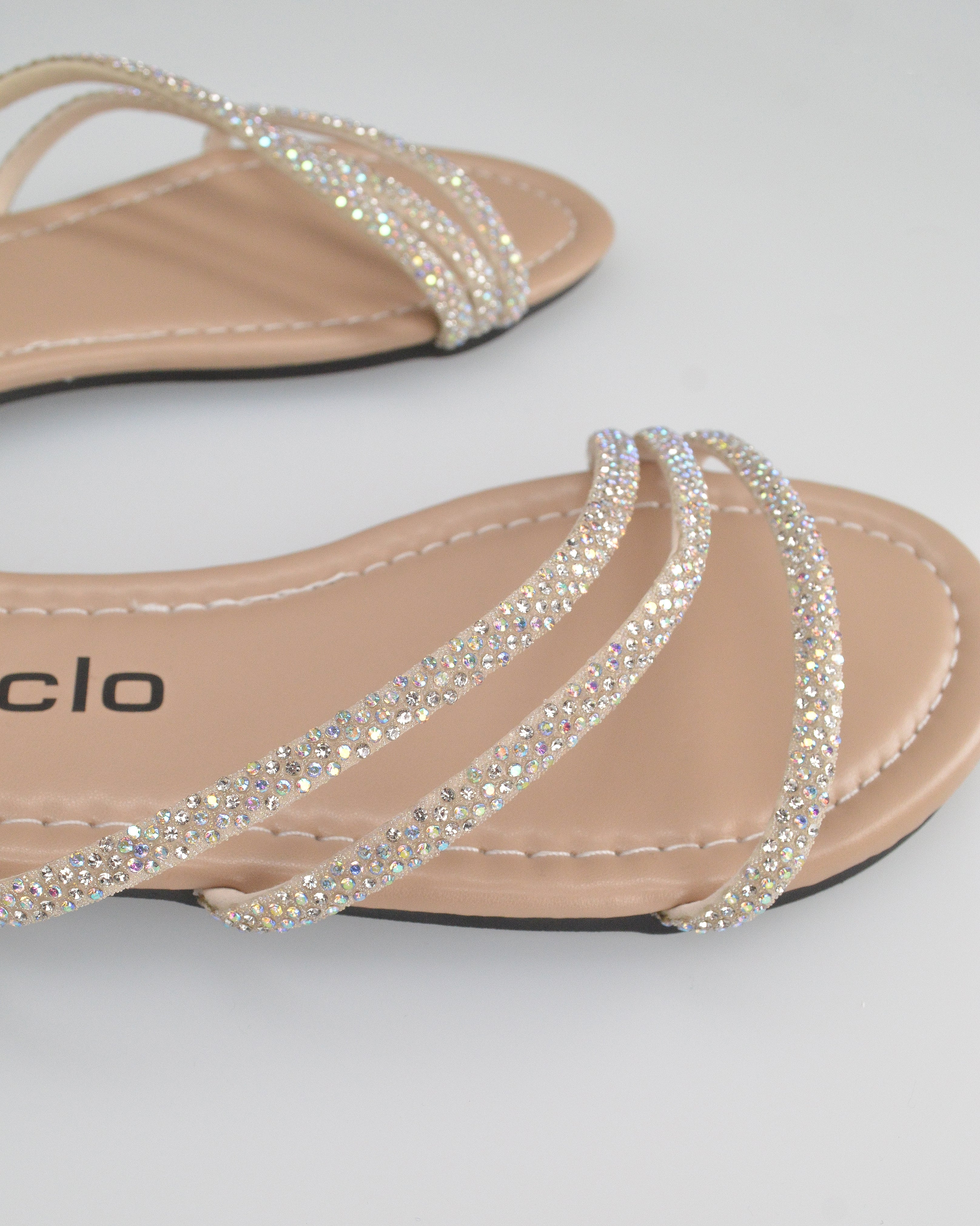 JOLY - sandali flat beige con listini glitterati - Image 5