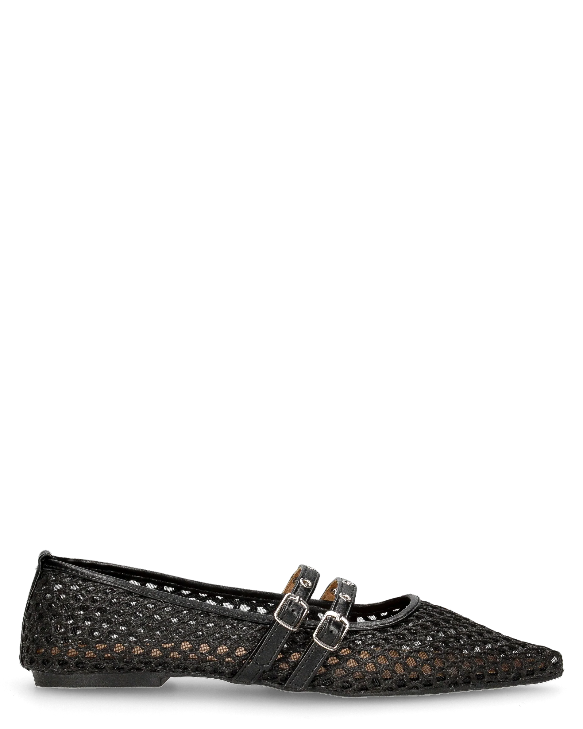 JUNINA - ballerine neri flat con texture traforata