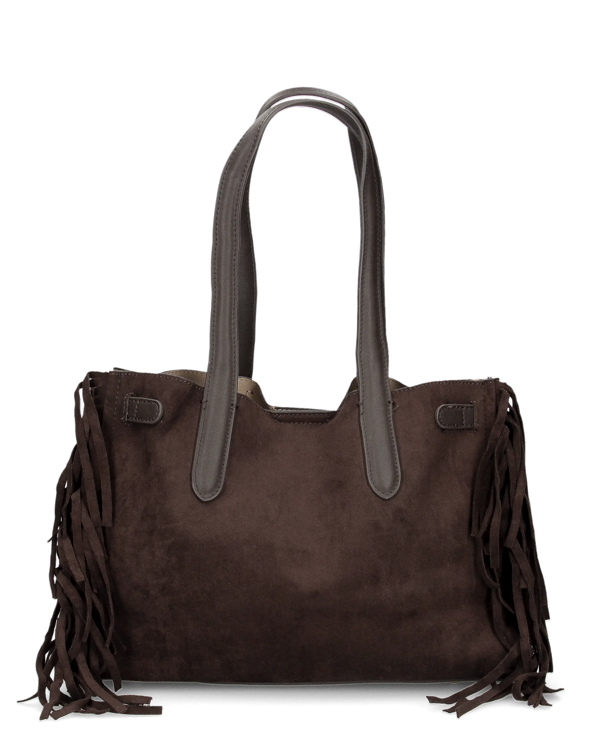 KADY - borsa marrone a mano con frangette (borsellino aggiuntivo) - Image 4