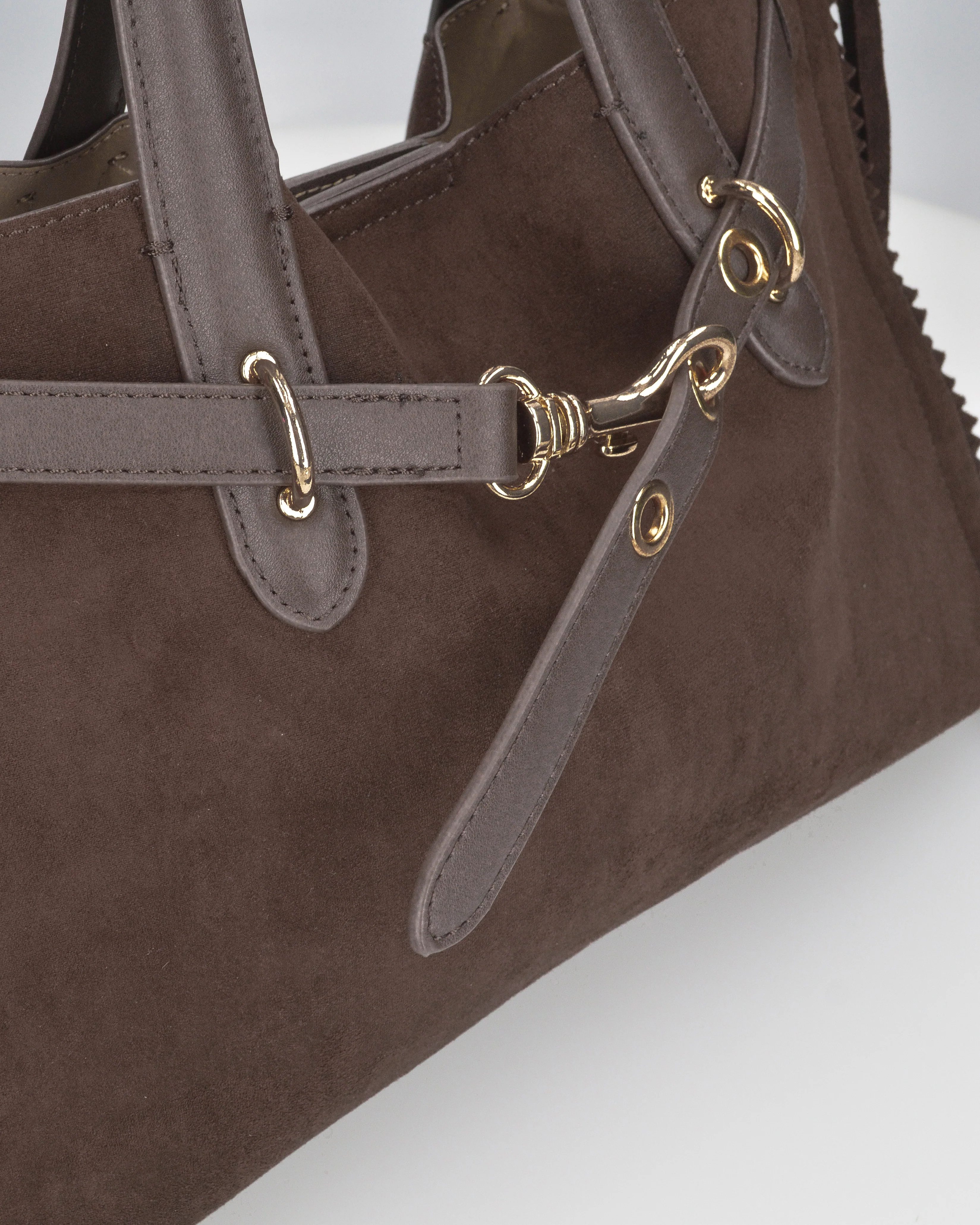KADY - borsa marrone a mano con frangette (borsellino aggiuntivo) - Image 7