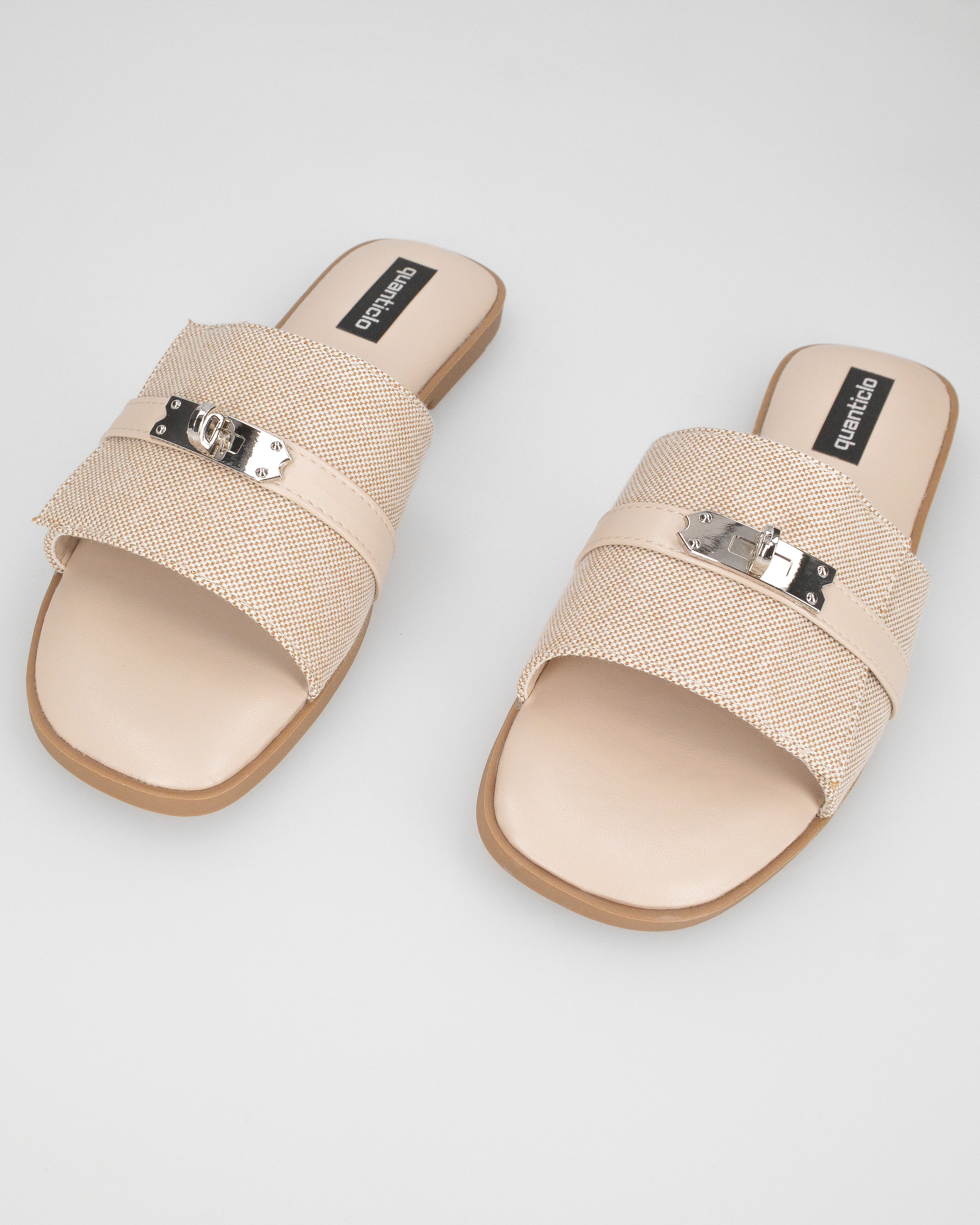 KAJY - ciabattine beige con fascia in tessuto rigido - Image 3