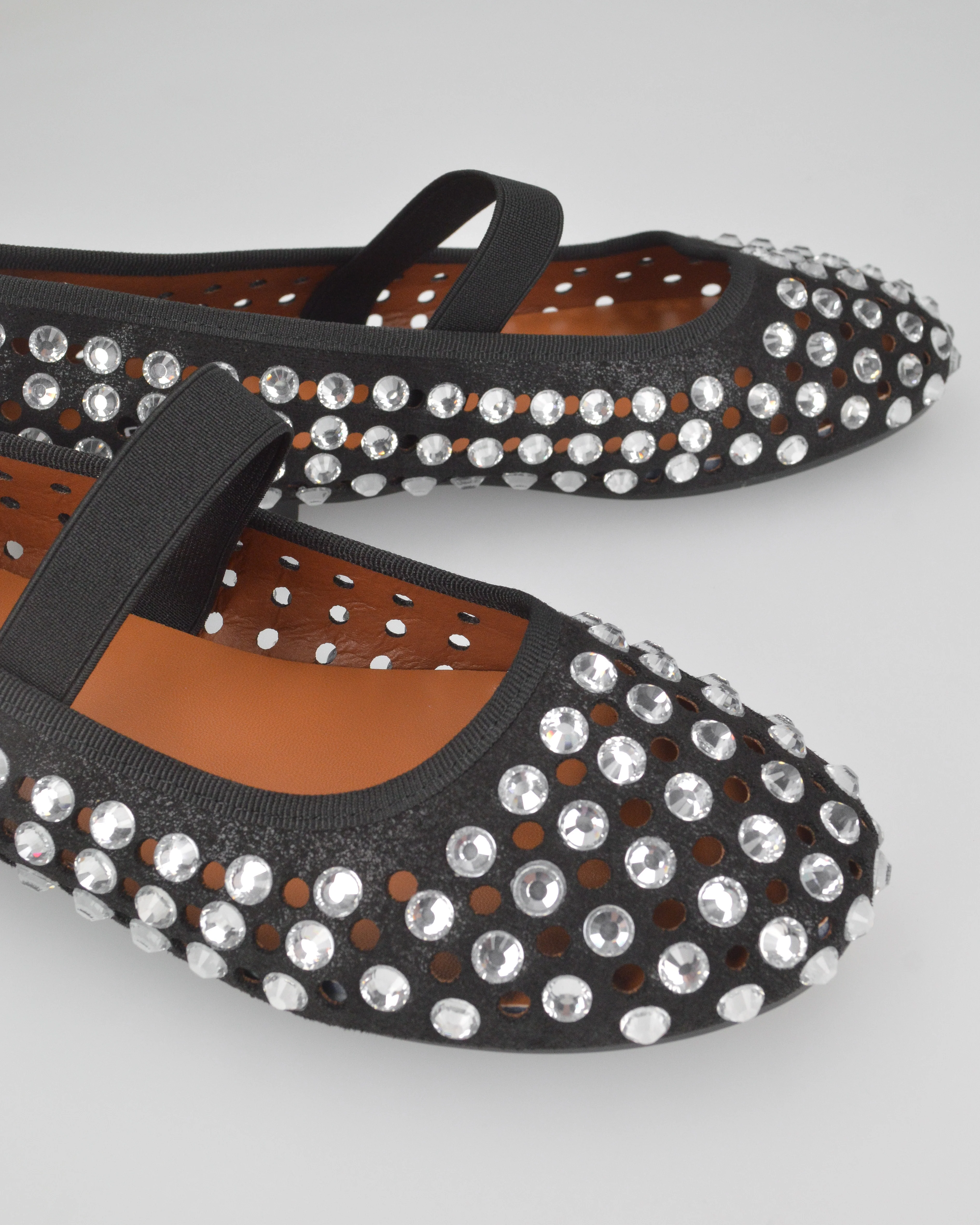 KALIA - ballerine nere traforate con gemme decorative e fascia elastica - Image 3