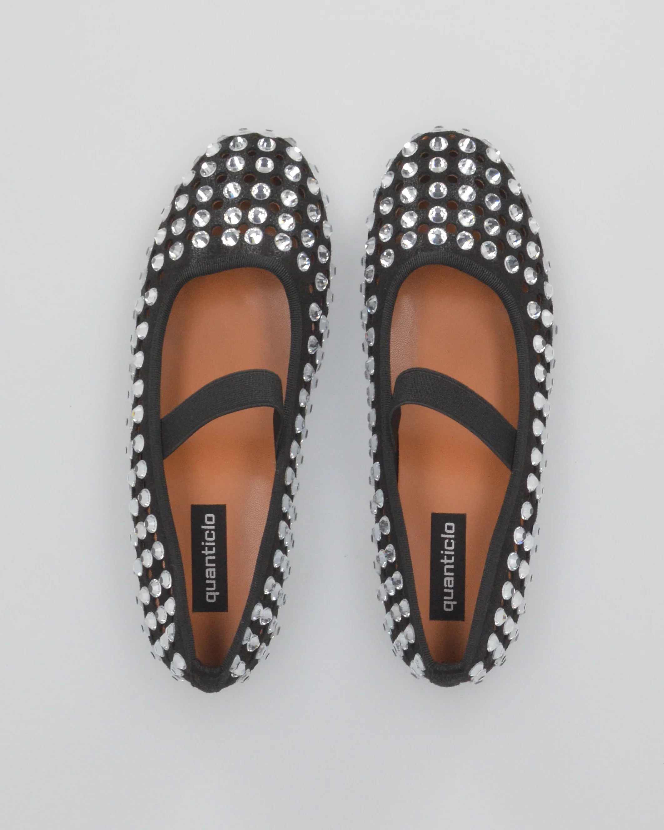 KALIA - ballerine nere traforate con gemme decorative e fascia elastica - Image 4