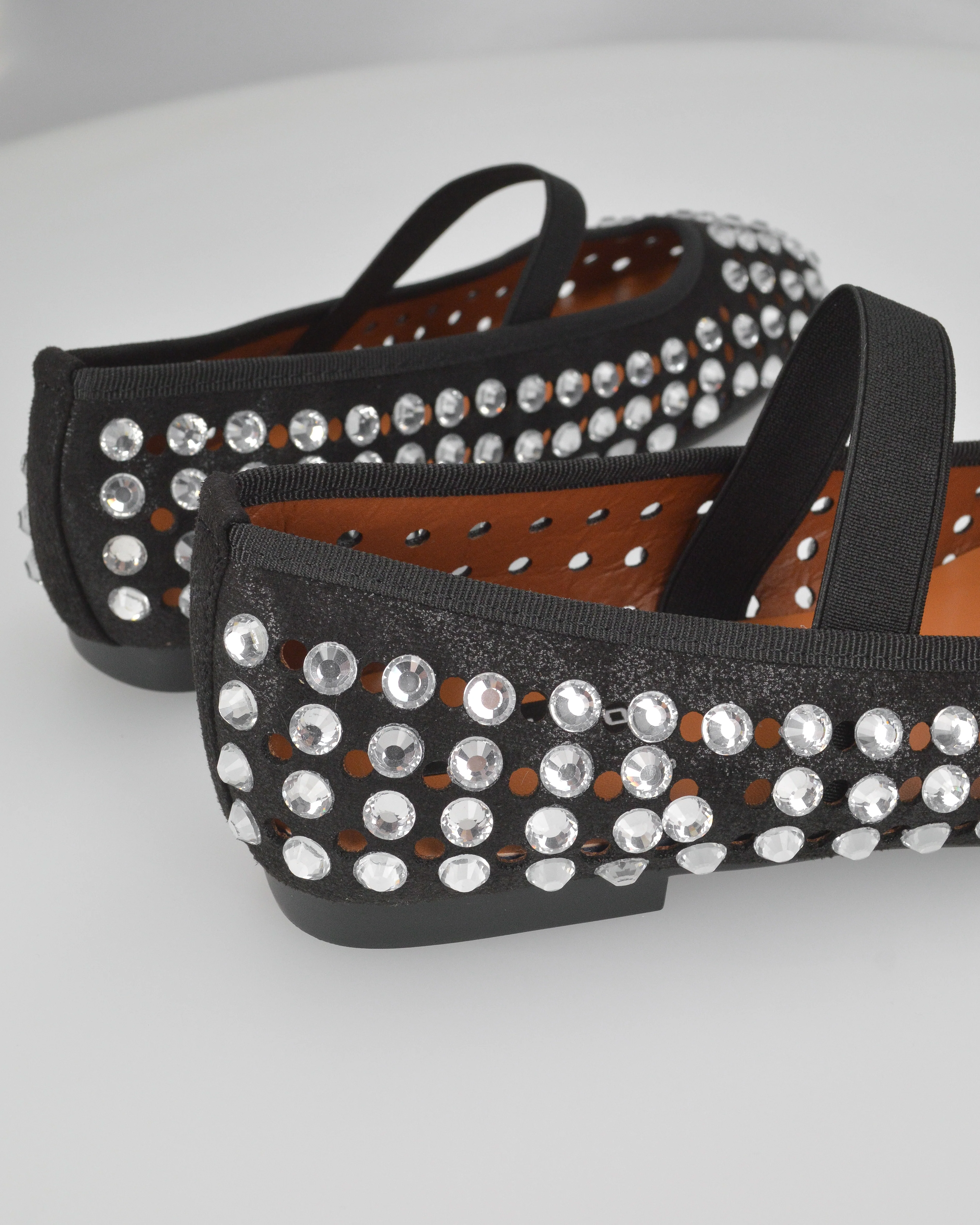 KALIA - ballerine nere traforate con gemme decorative e fascia elastica - Image 5