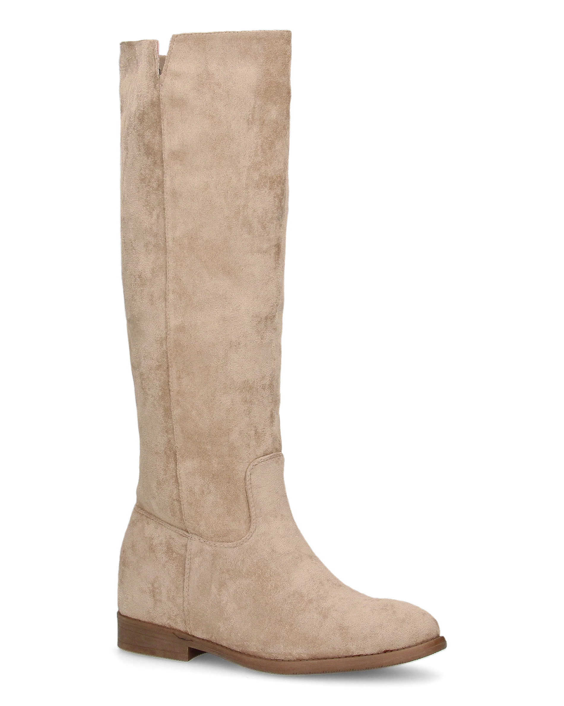 KAMI - stivali alti in ecopelle beige con zeppa interna - Image 2