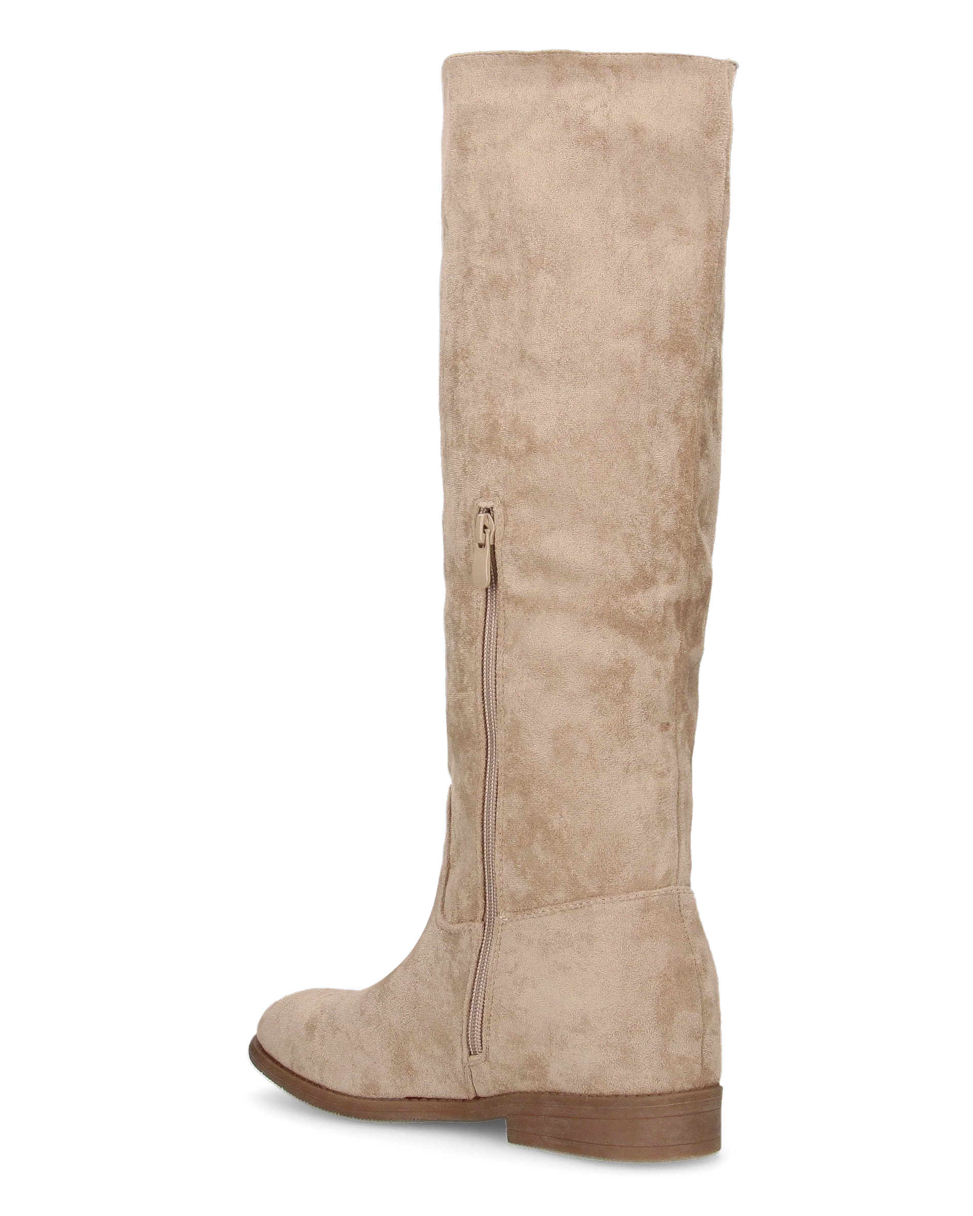 KAMI - stivali alti in ecopelle beige con zeppa interna - Image 4