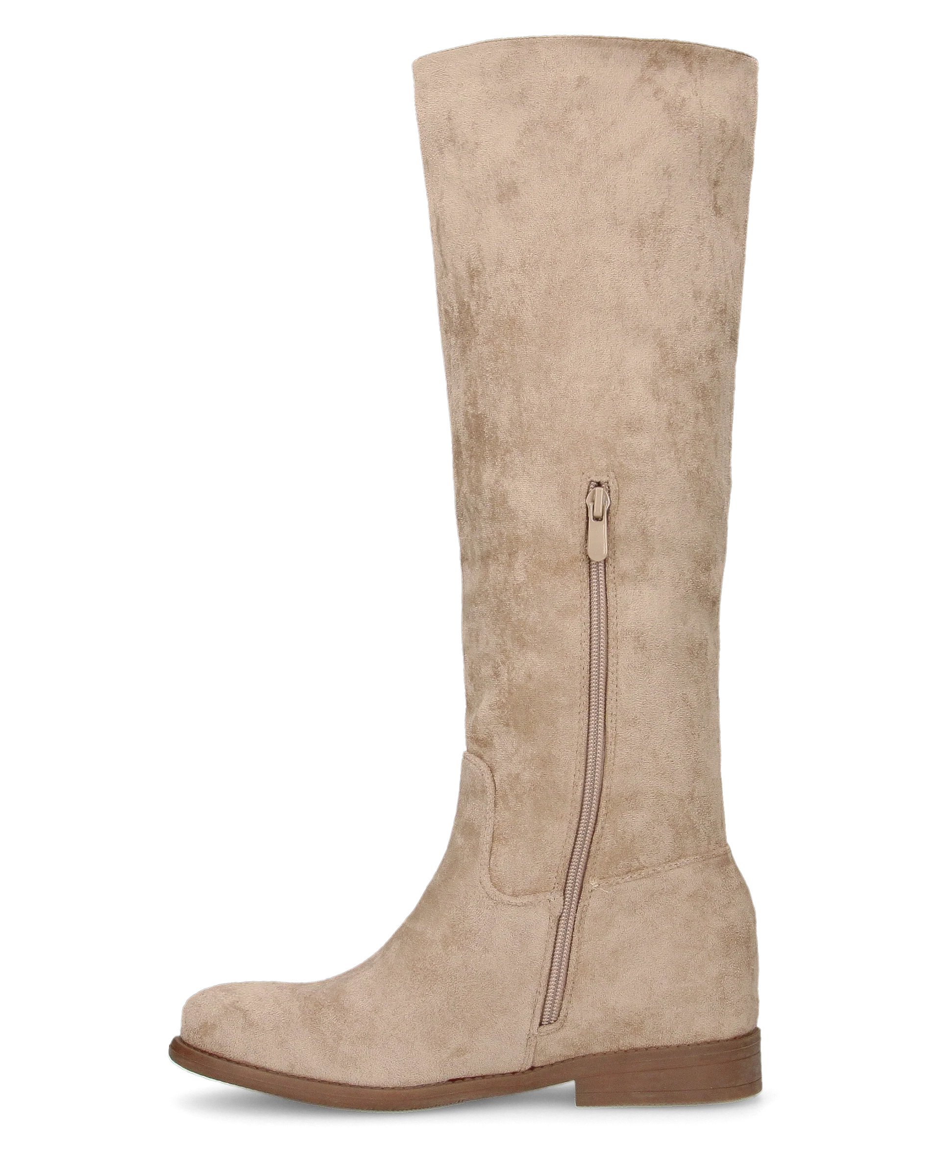 KAMI - stivali alti in ecopelle beige con zeppa interna - Image 5