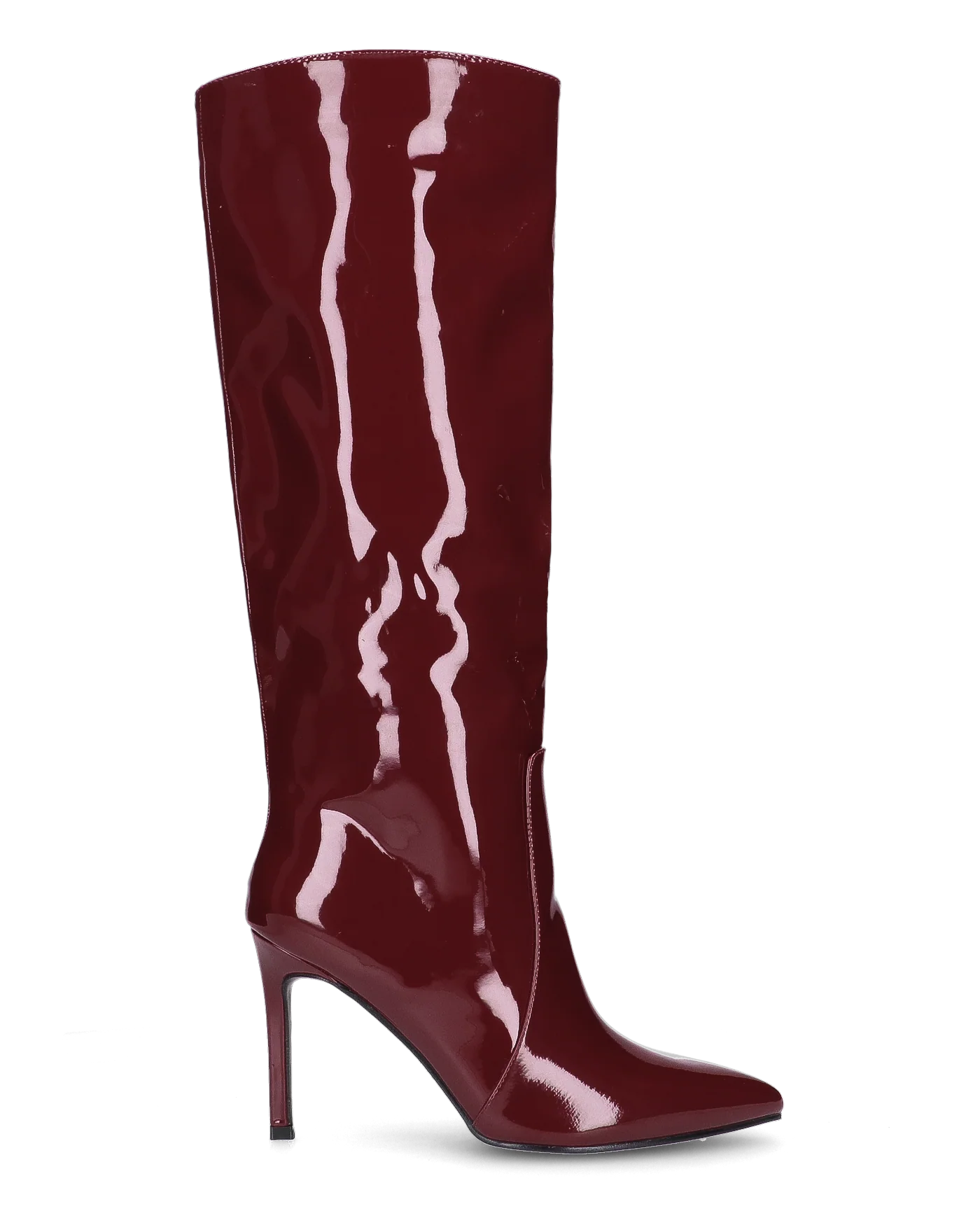 KAMYA - stivali alti glassy in burgundy
