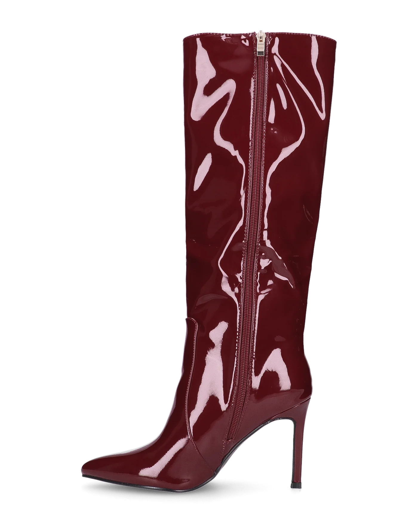 KAMYA - stivali alti glassy in burgundy - Image 2