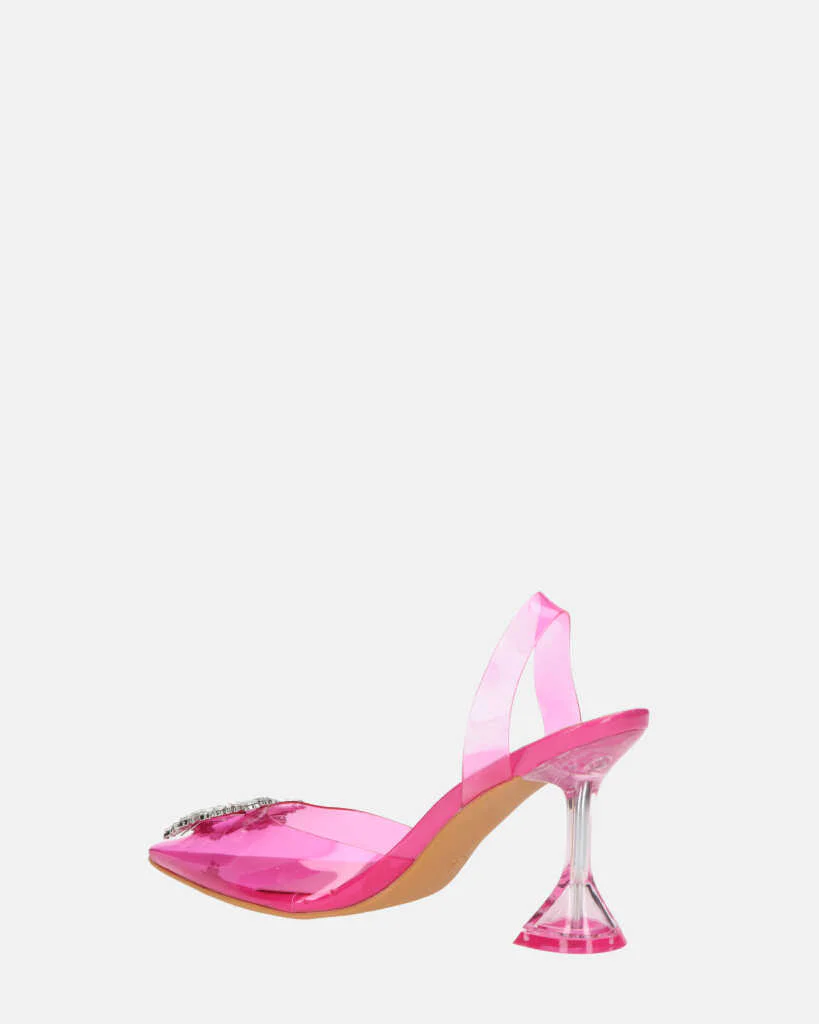 KENAN - scarpe in perspex fucsia con decorazione di gemme in punta - Image 11