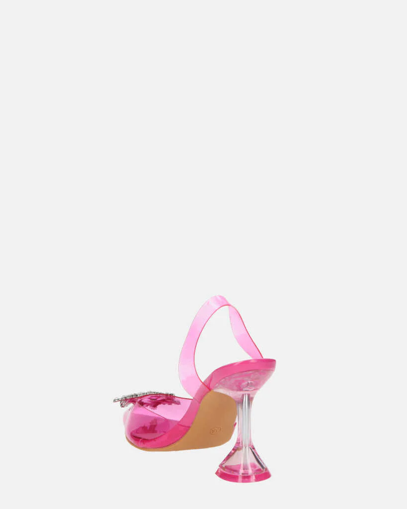 KENAN - scarpe in perspex fucsia con decorazione di gemme in punta - Image 12
