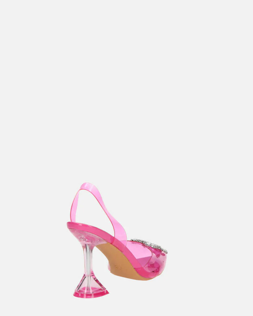 KENAN - scarpe in perspex fucsia con decorazione di gemme in punta - Image 14