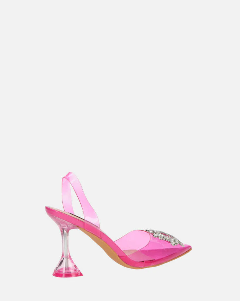 KENAN - scarpe in perspex fucsia con decorazione di gemme in punta - Image 15