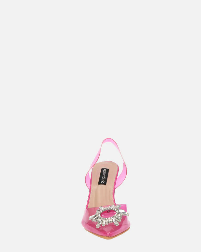 KENAN - scarpe in perspex fucsia con decorazione di gemme in punta - Image 7