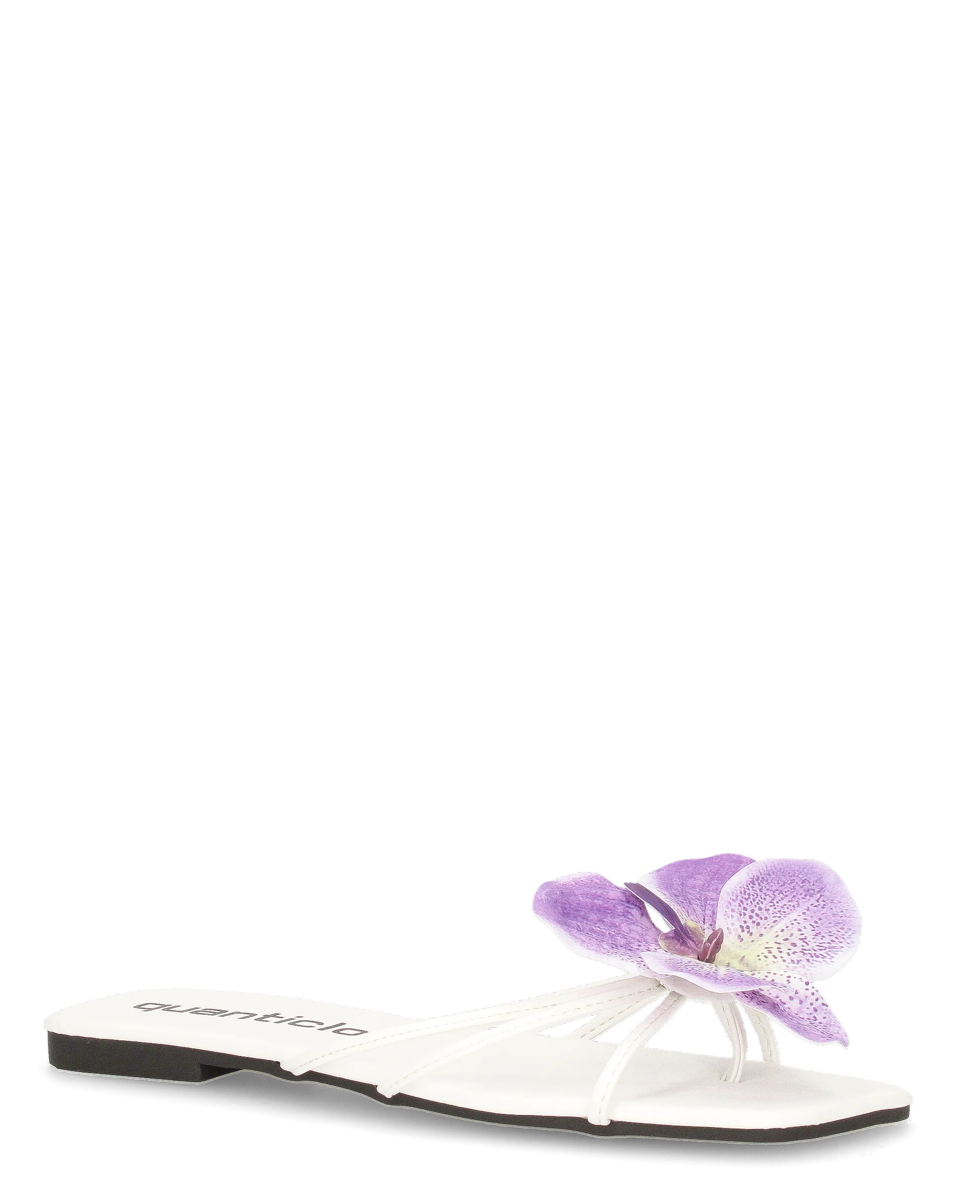 KILY - sandalini bassi bianchi con clip fiore orchidea removibile - Image 3