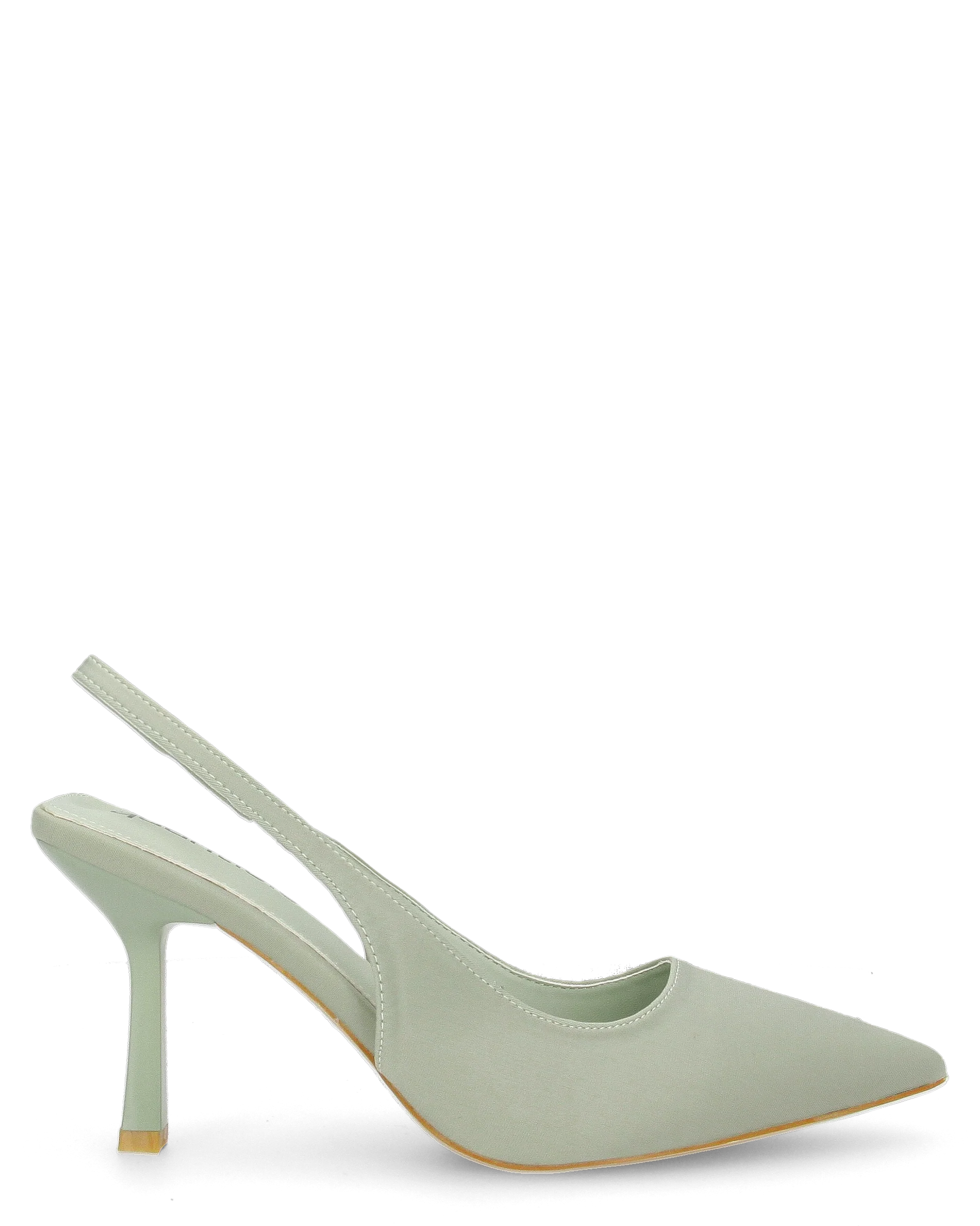 KLARA - Décolleté slingback in lycra verde con tacco a stiletto