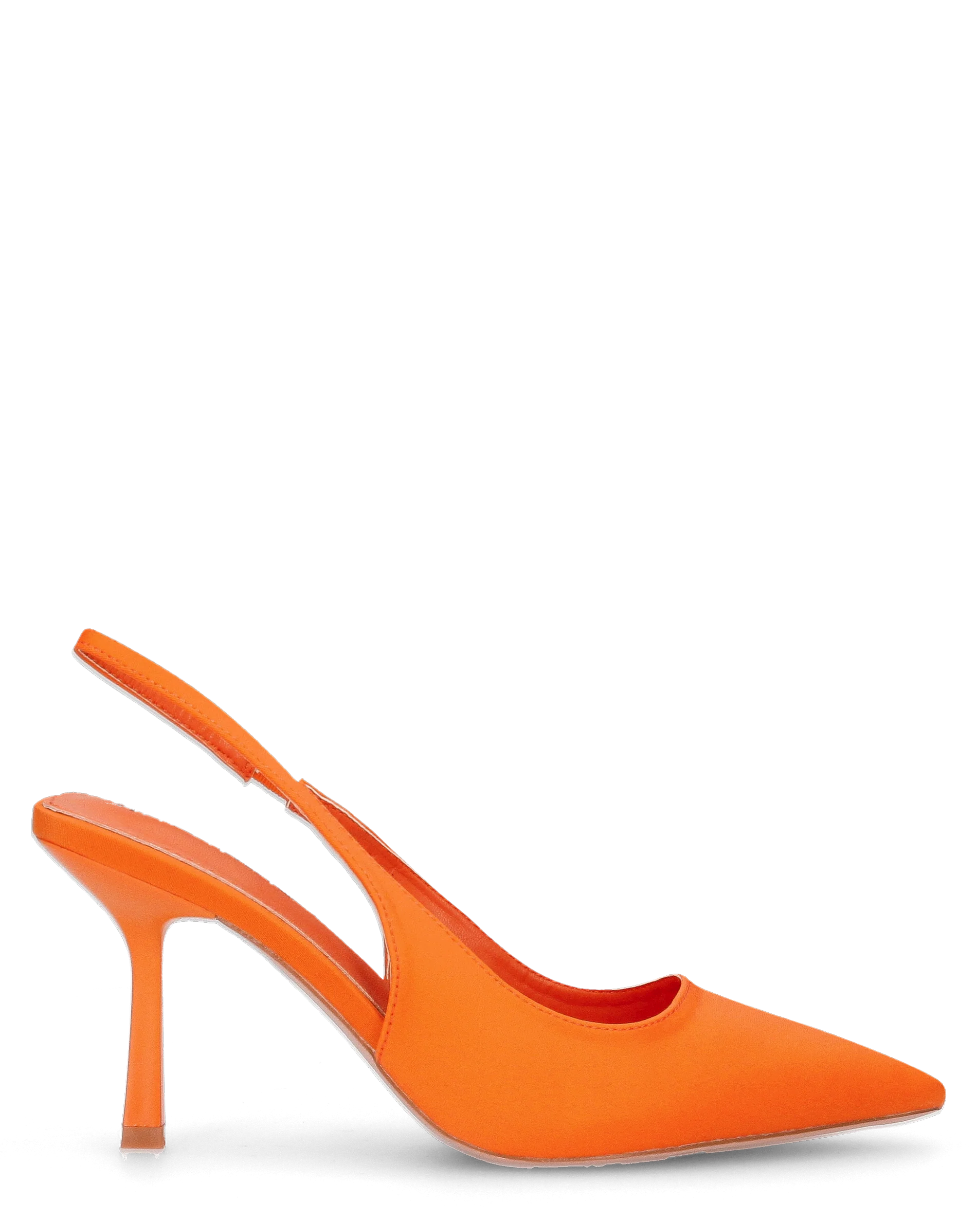KLARA - Décolleté slingback in lycra arancione con tacco a stiletto