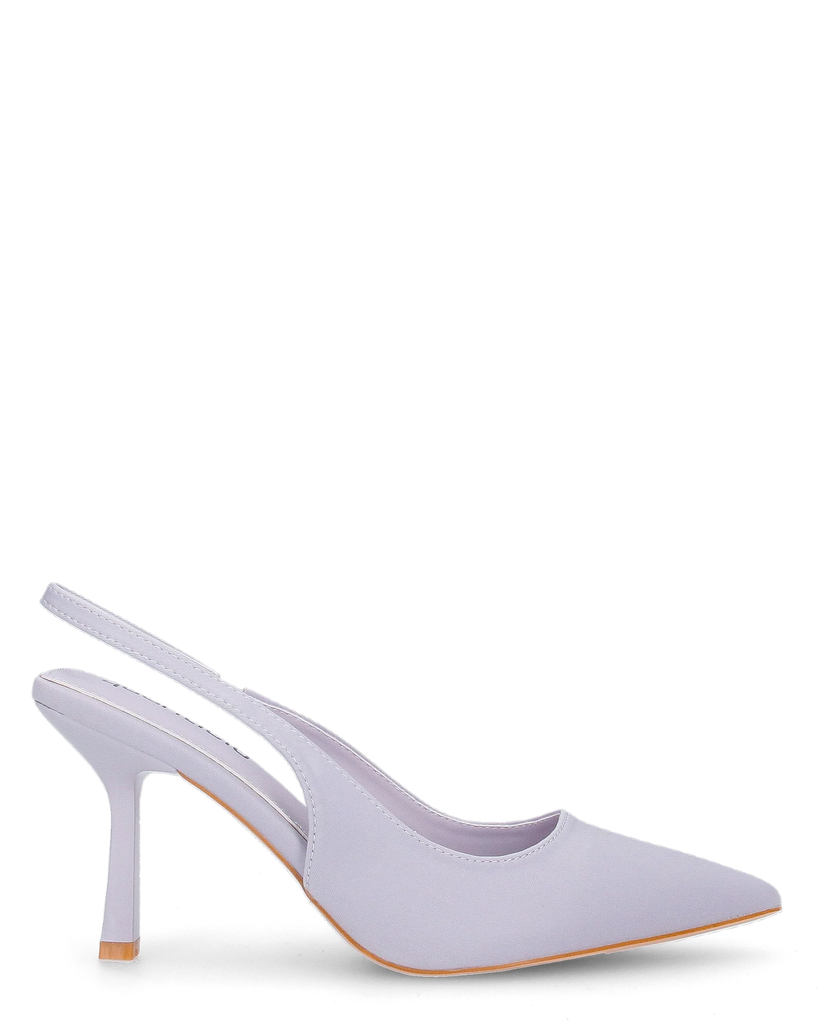 KLARA - Décolleté slingback in lycra lilla con tacco a stiletto