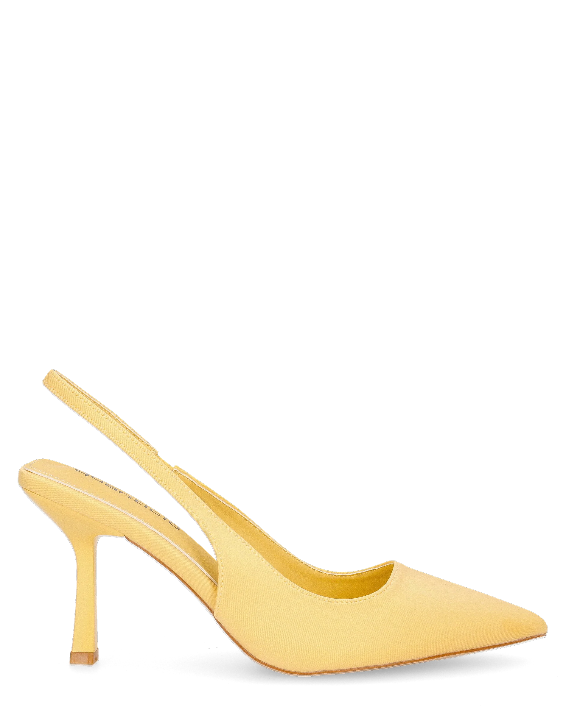 KLARA - Décolleté slingback in lycra giallo con tacco a stiletto