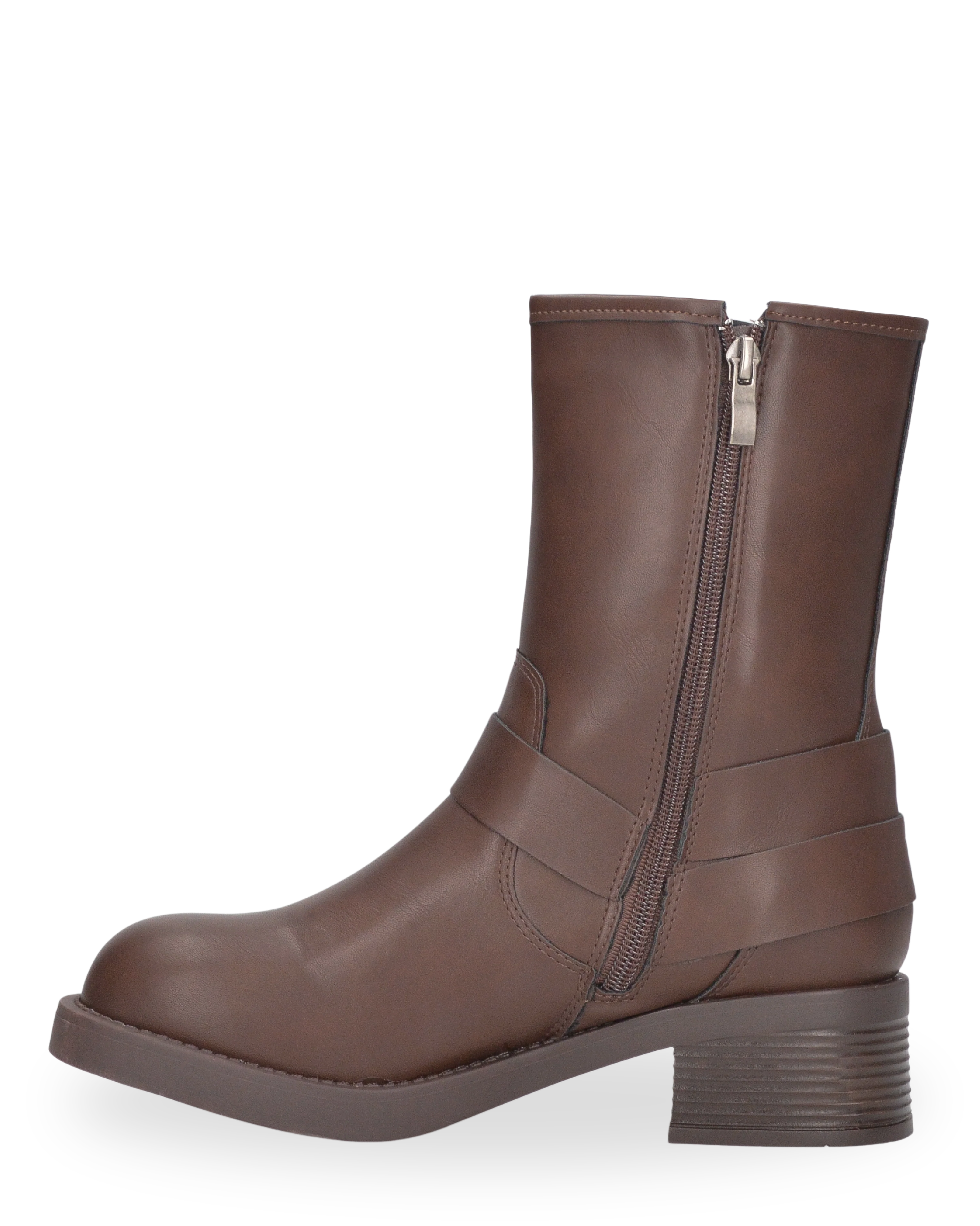 KOSTA - stivaletto biker marrone con cerniera laterale - Image 2