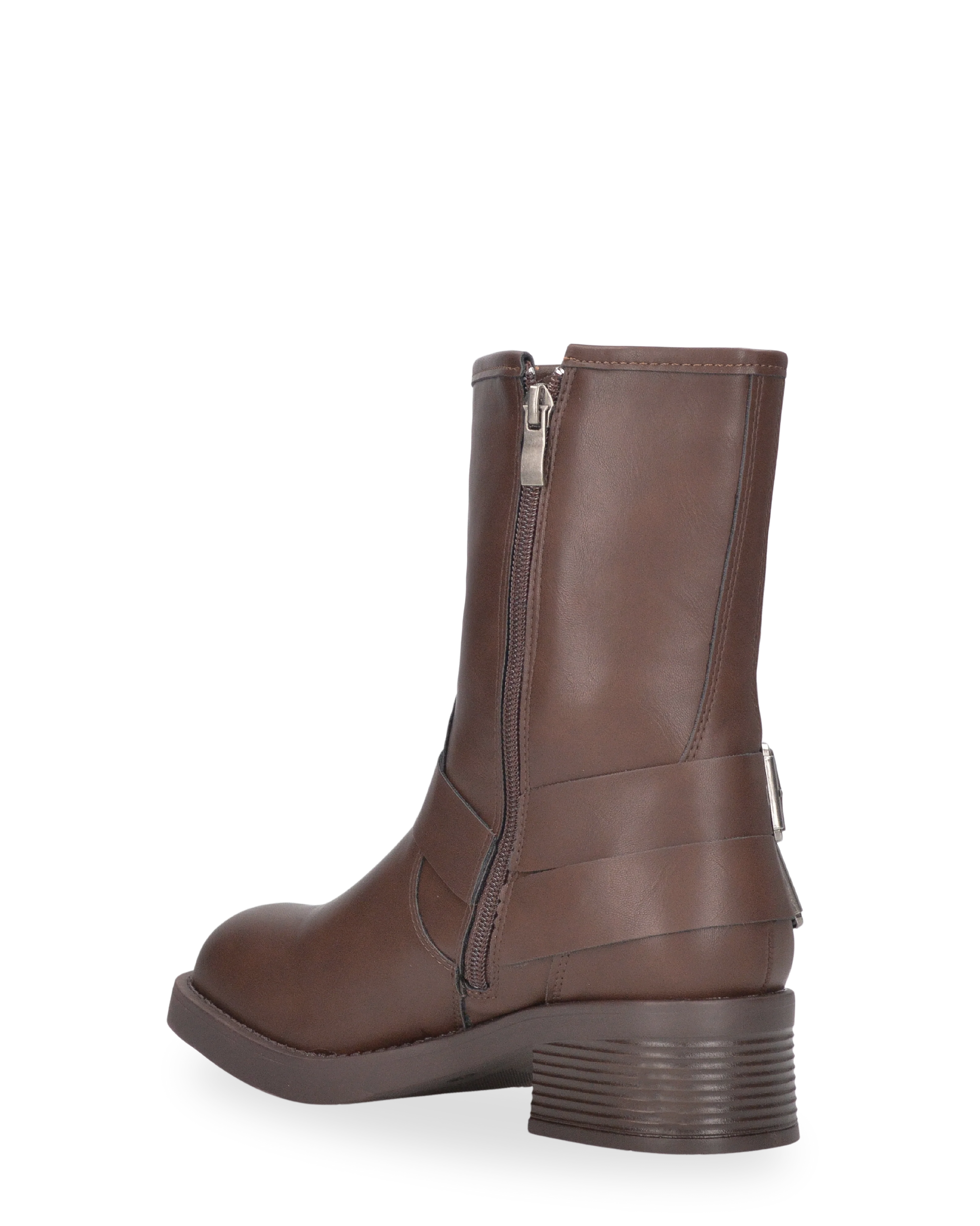 KOSTA - stivaletto biker marrone con cerniera laterale - Image 3