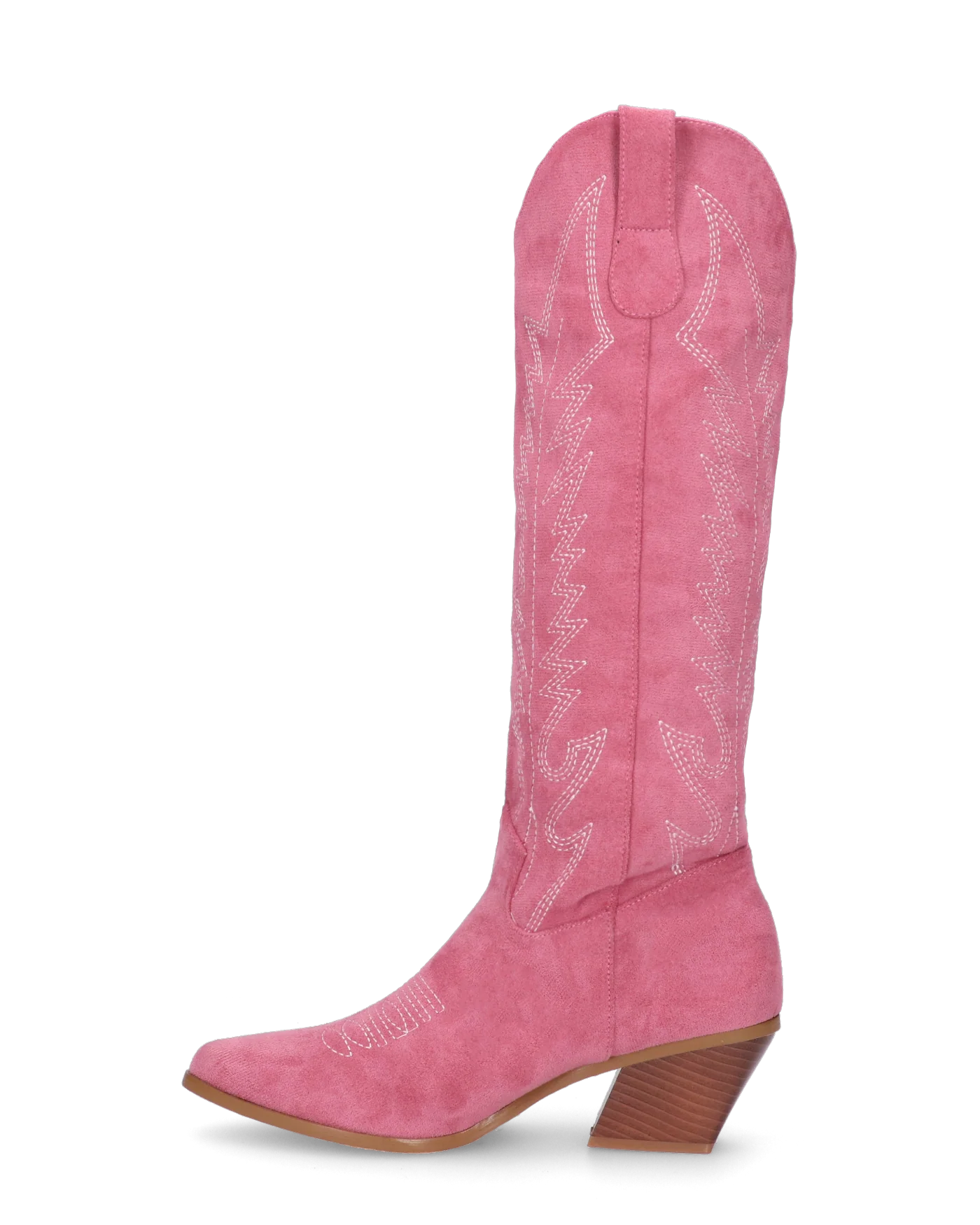 LEA - camperos in camoscio rosa con ricami bianchi - Image 2