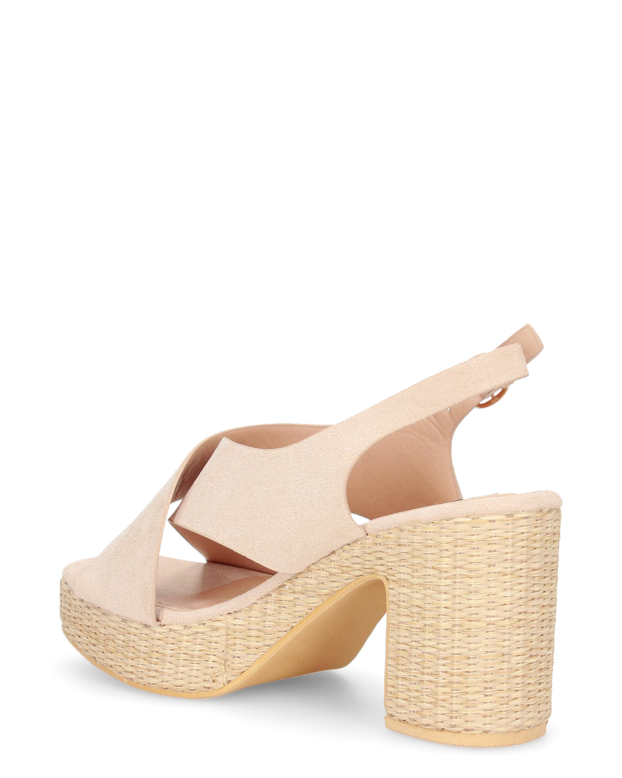 LISSY - sandali beige con tacco e platform in effetto raffia - Image 6