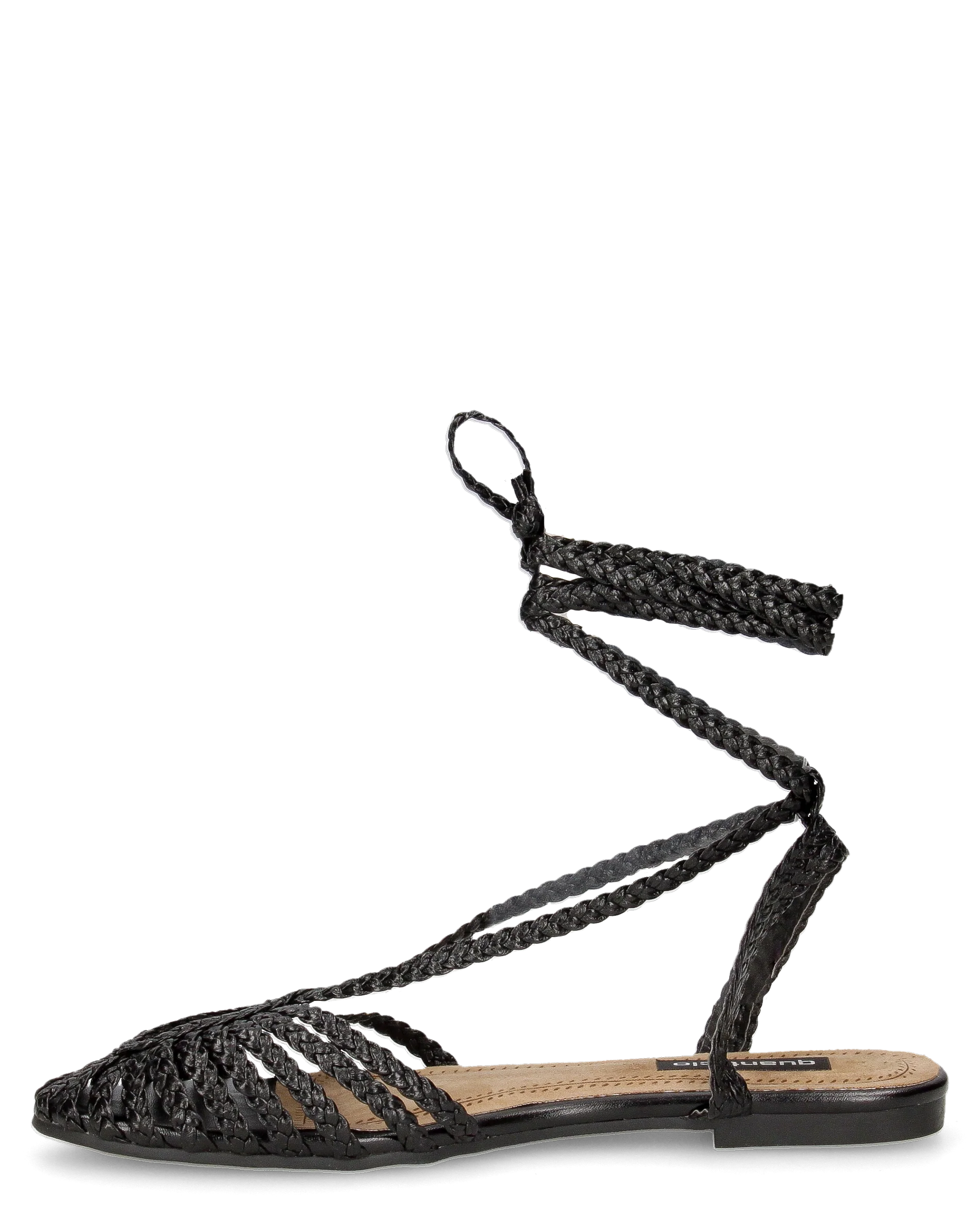 LIXY - sandalini flat neri con trama intrecciata e lacci - Image 5