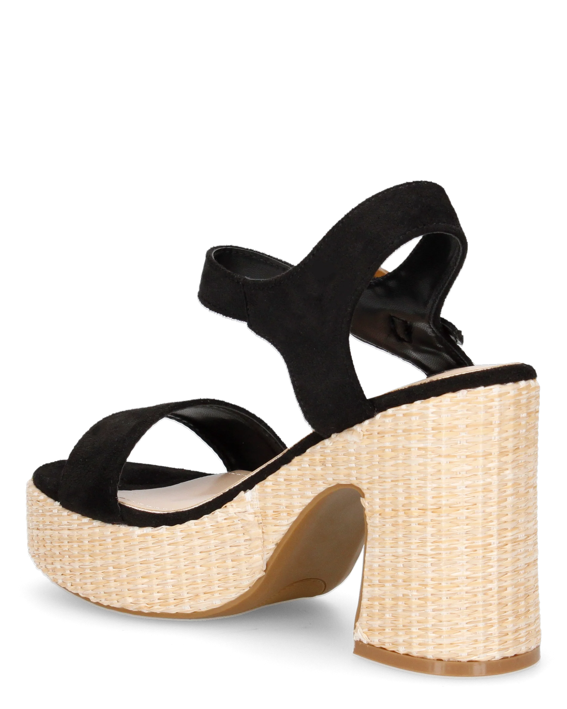 LIZZIE - sandali neri con platform beige in materiale intrecciato - Image 6