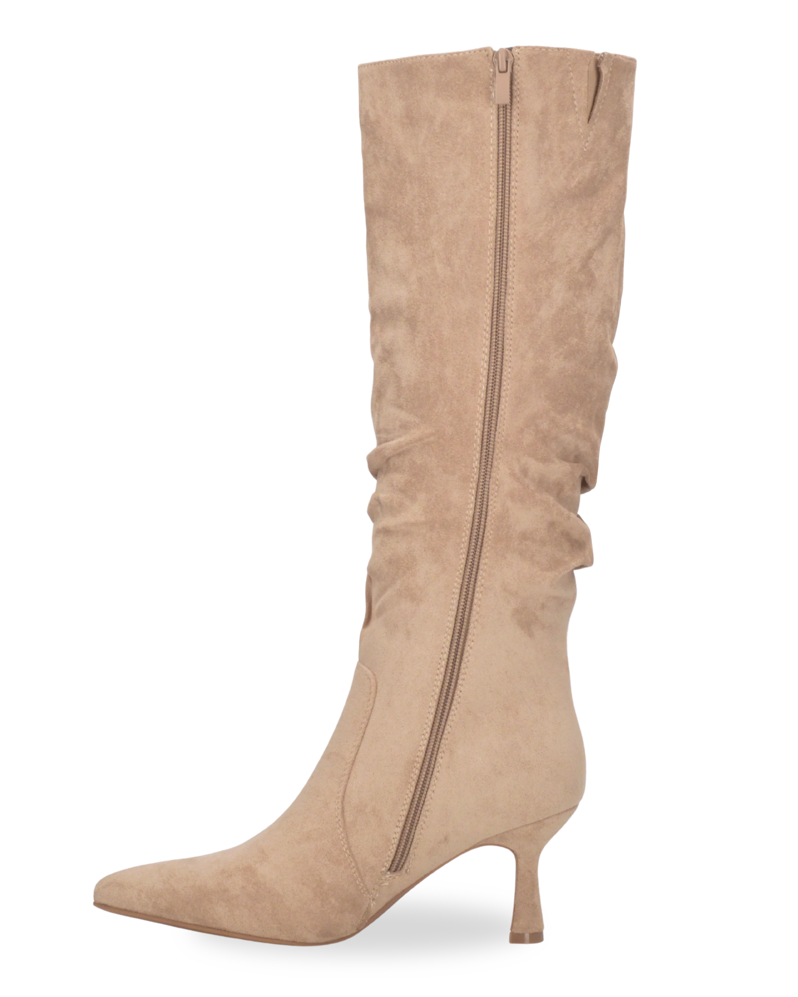 LOREDANA - stivale alto in camoscio beige - Image 3