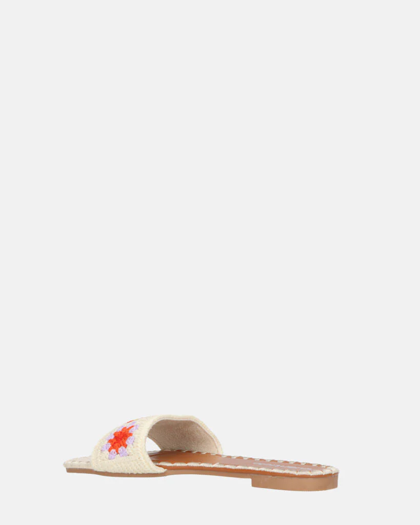 MARILIA - ciabattine beige chiaro con decorazioni ricamate e suola marrone - Image 11