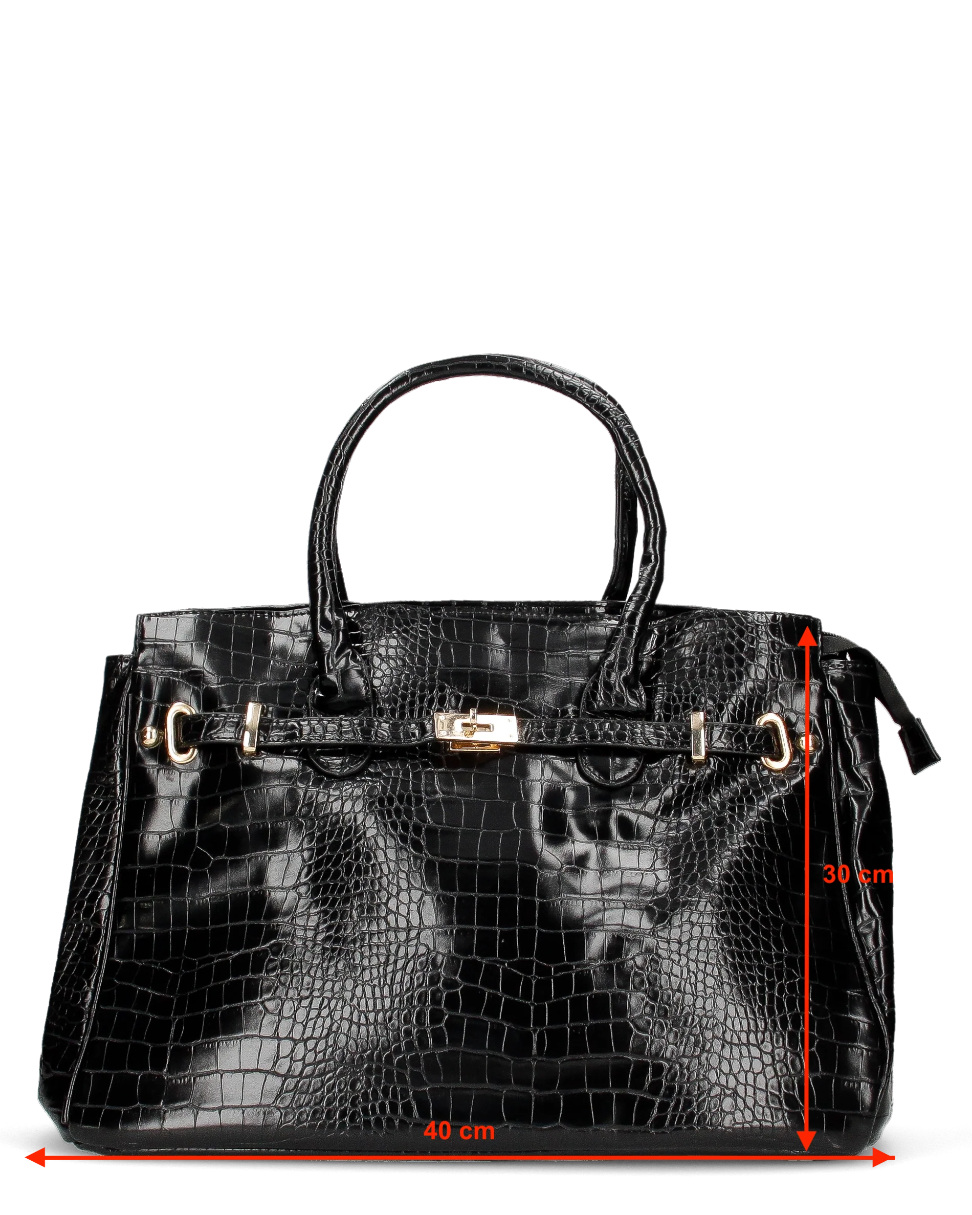 MARY - borsa grande nera con trama coccodrillo e tracolla aggiuntiva - Image 5