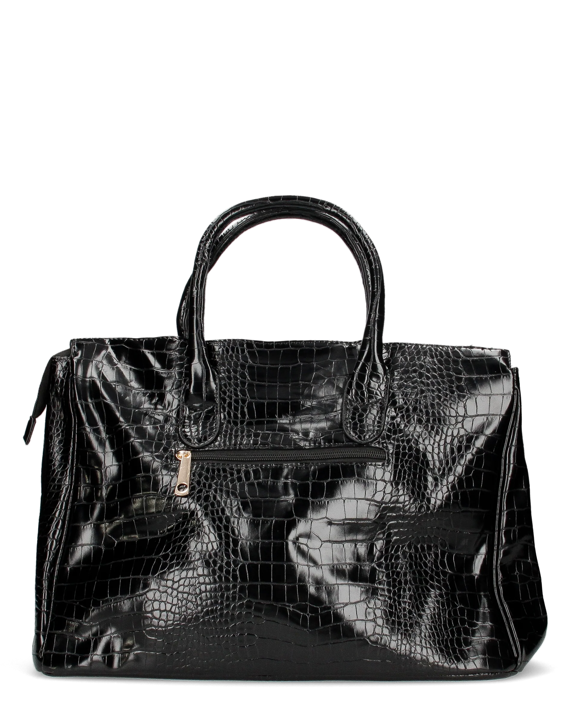 MARY - borsa grande nera con trama coccodrillo e tracolla aggiuntiva - Image 7