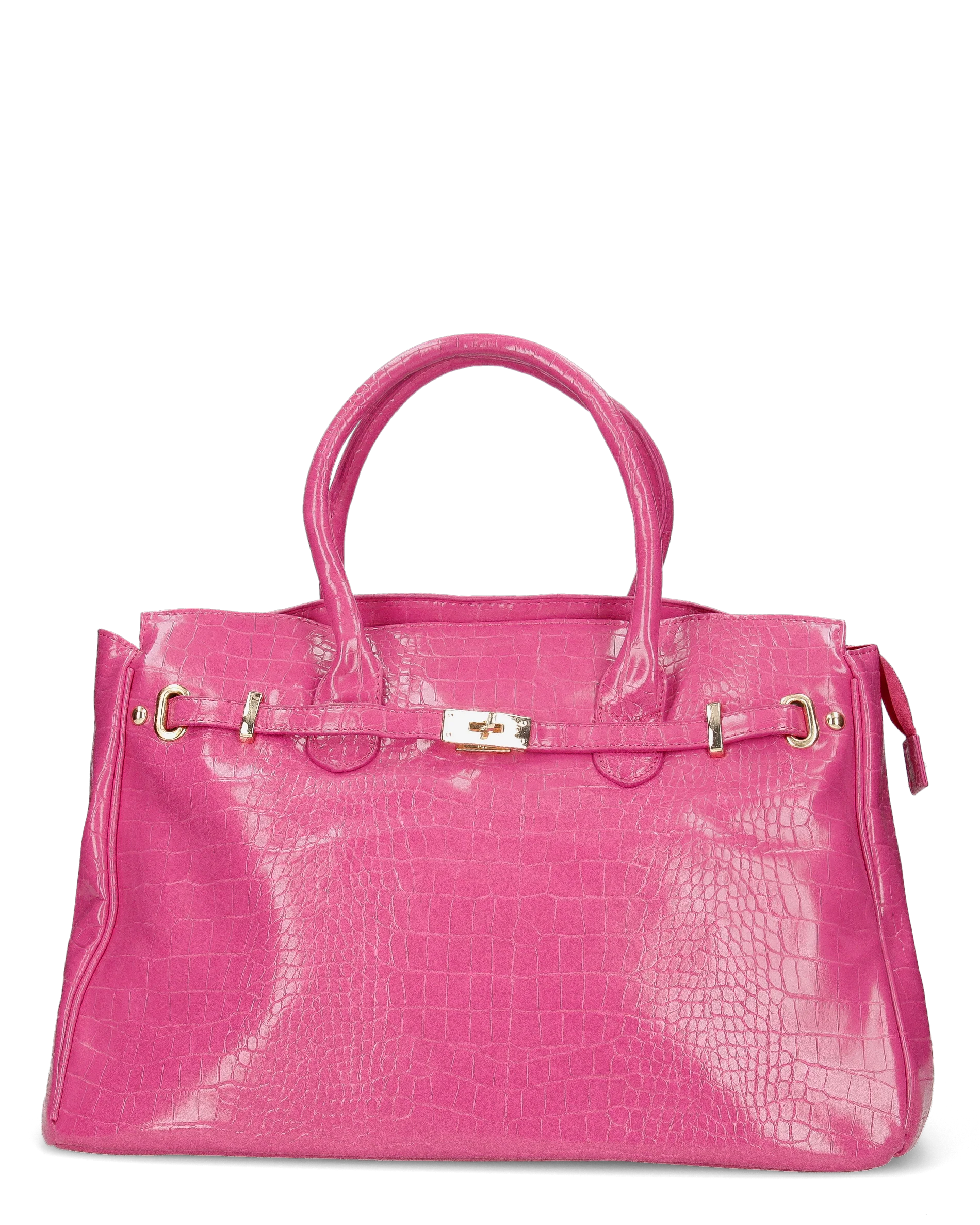 MARY - borsa grande fucsia con trama coccodrillo e tracolla aggiuntiva