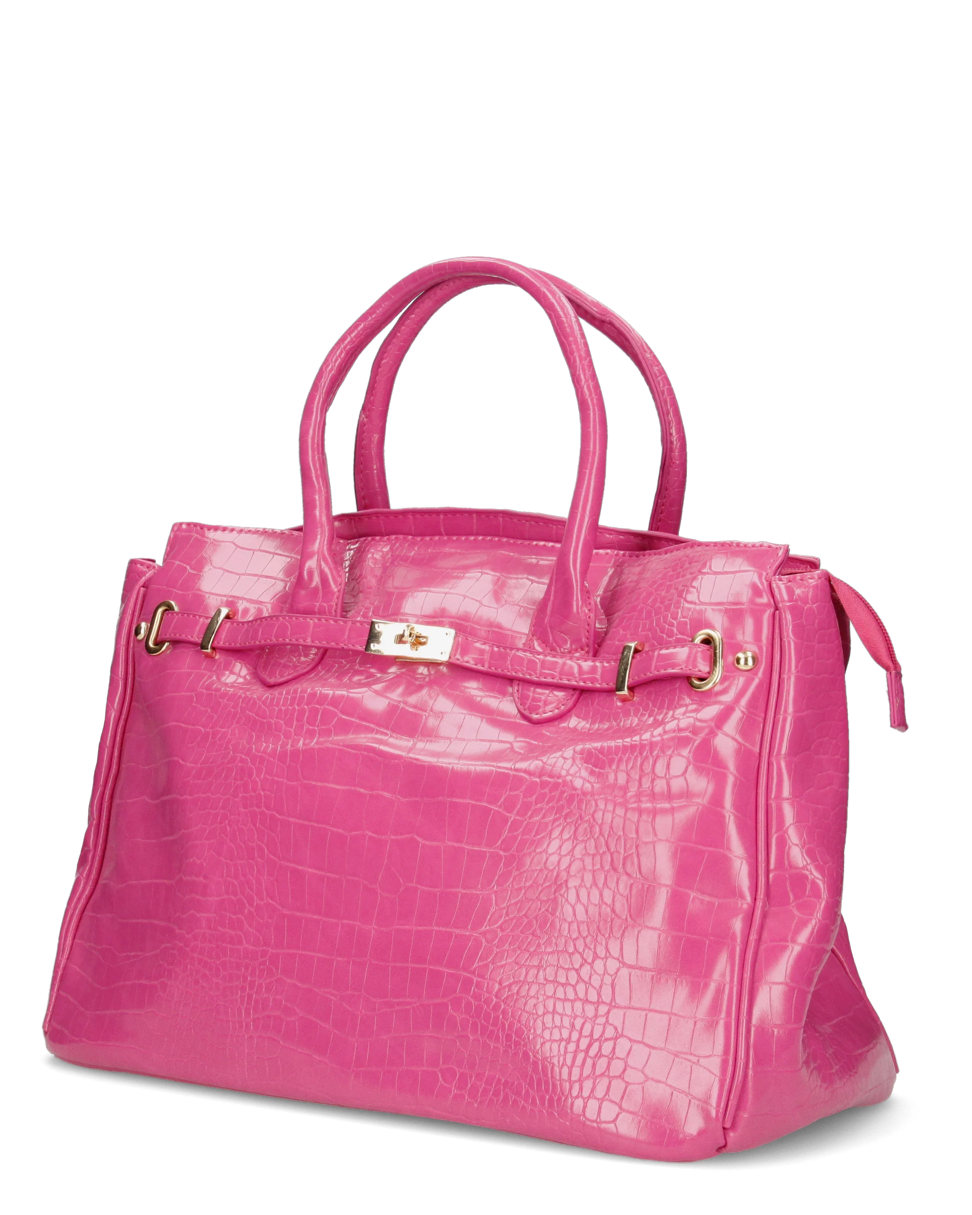 MARY - borsa grande fucsia con trama coccodrillo e tracolla aggiuntiva - Image 2