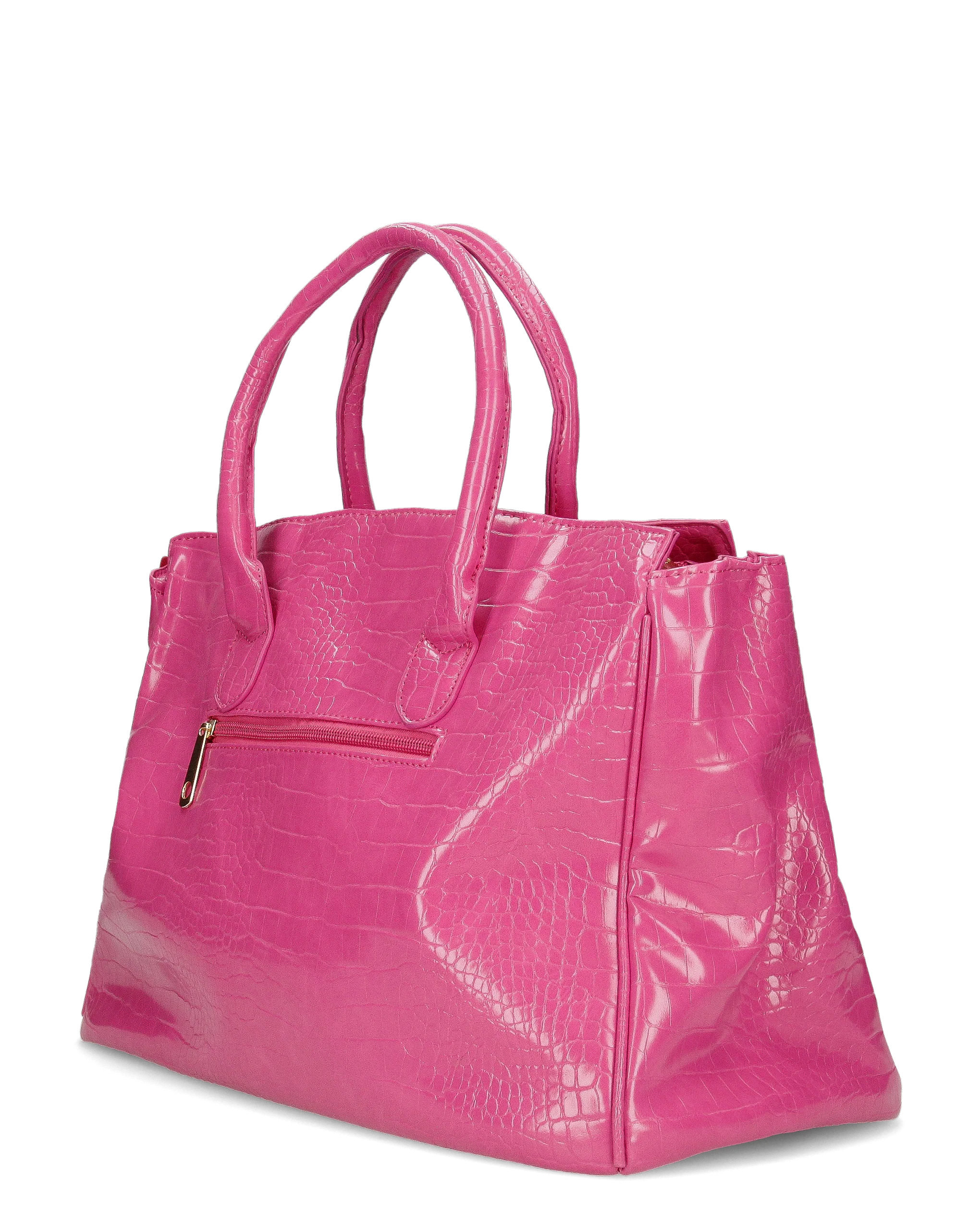 MARY - borsa grande fucsia con trama coccodrillo e tracolla aggiuntiva - Image 6
