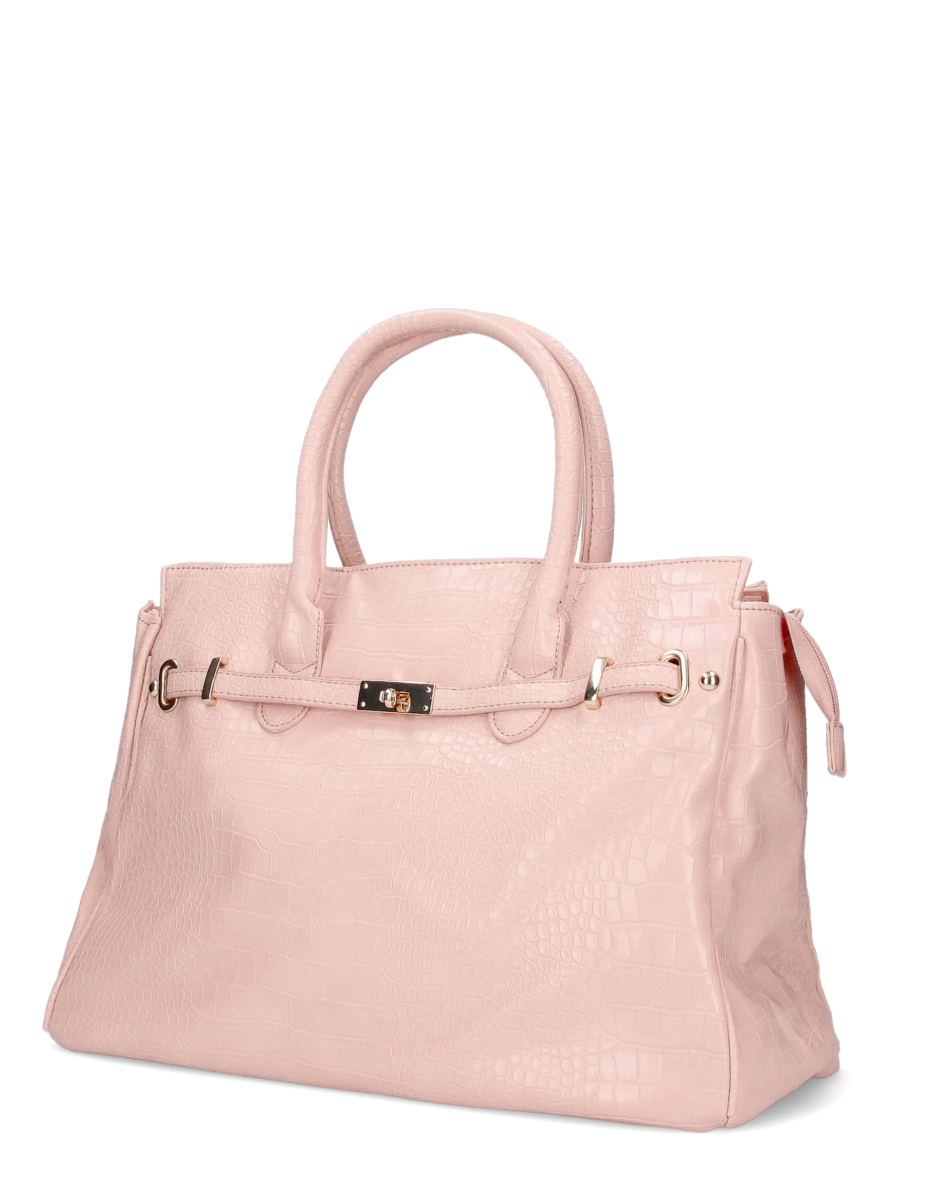 MARY - borsa grande rosa con trama coccodrillo e tracolla aggiuntiva - Image 2