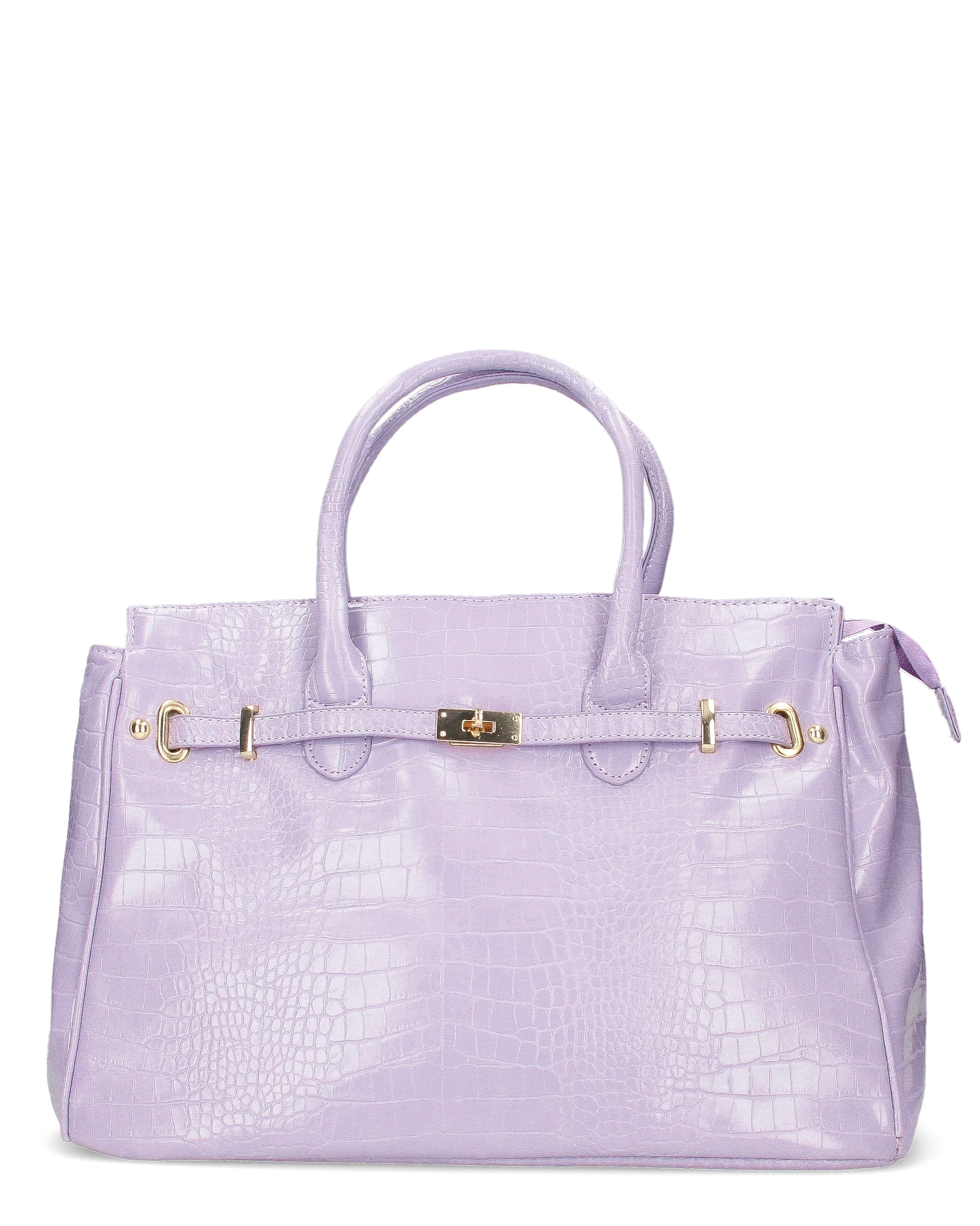 MARY - borsa grande violetta con trama coccodrillo e tracolla aggiuntiva
