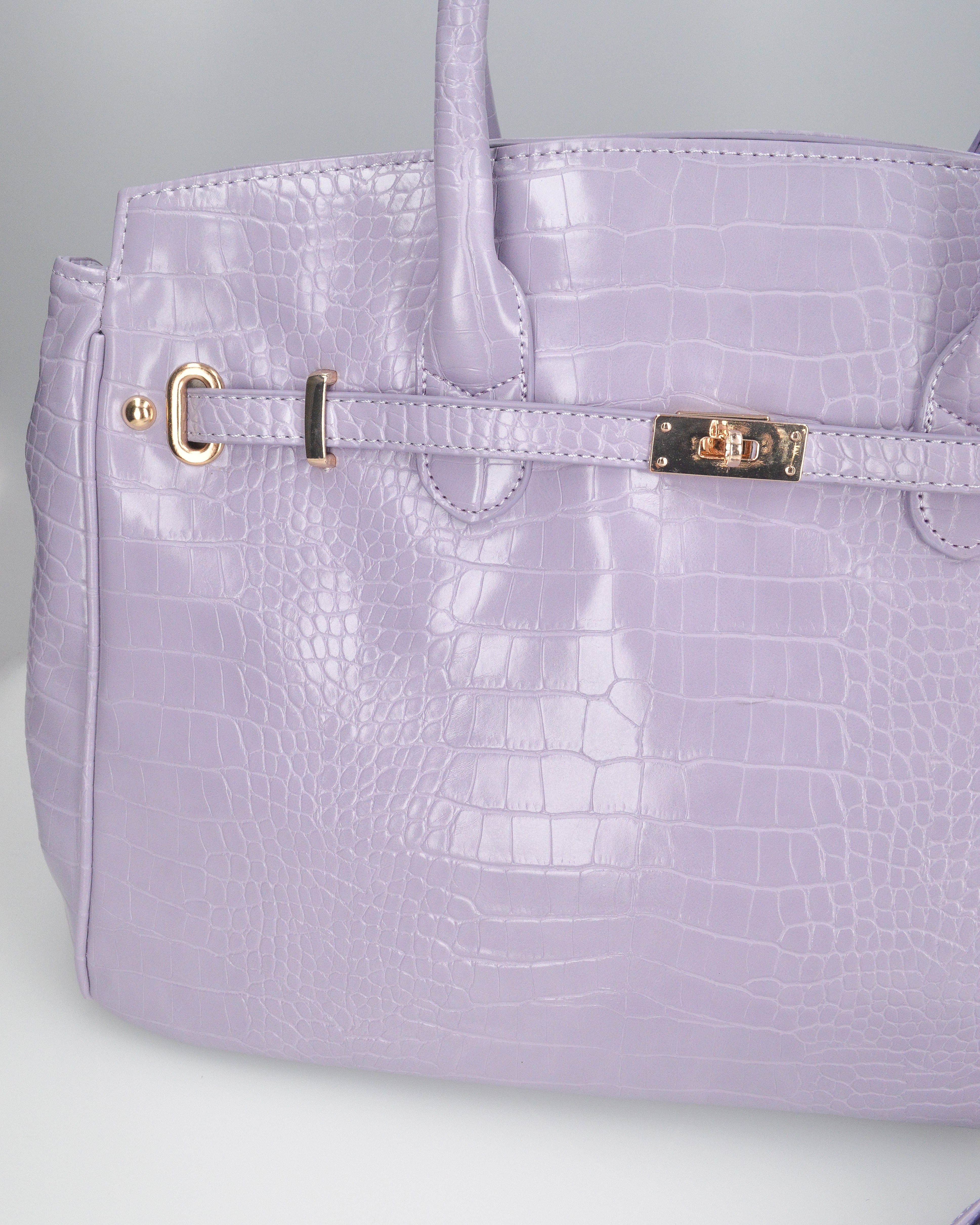 MARY - borsa grande violetta con trama coccodrillo e tracolla aggiuntiva - Image 5