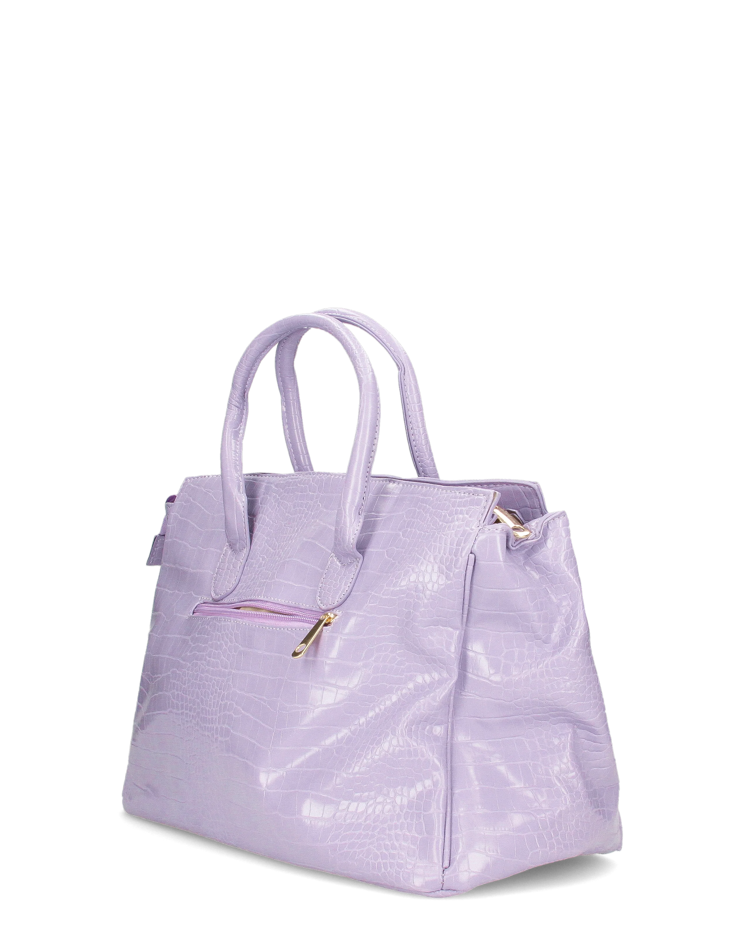 MARY - borsa grande violetta con trama coccodrillo e tracolla aggiuntiva - Image 6