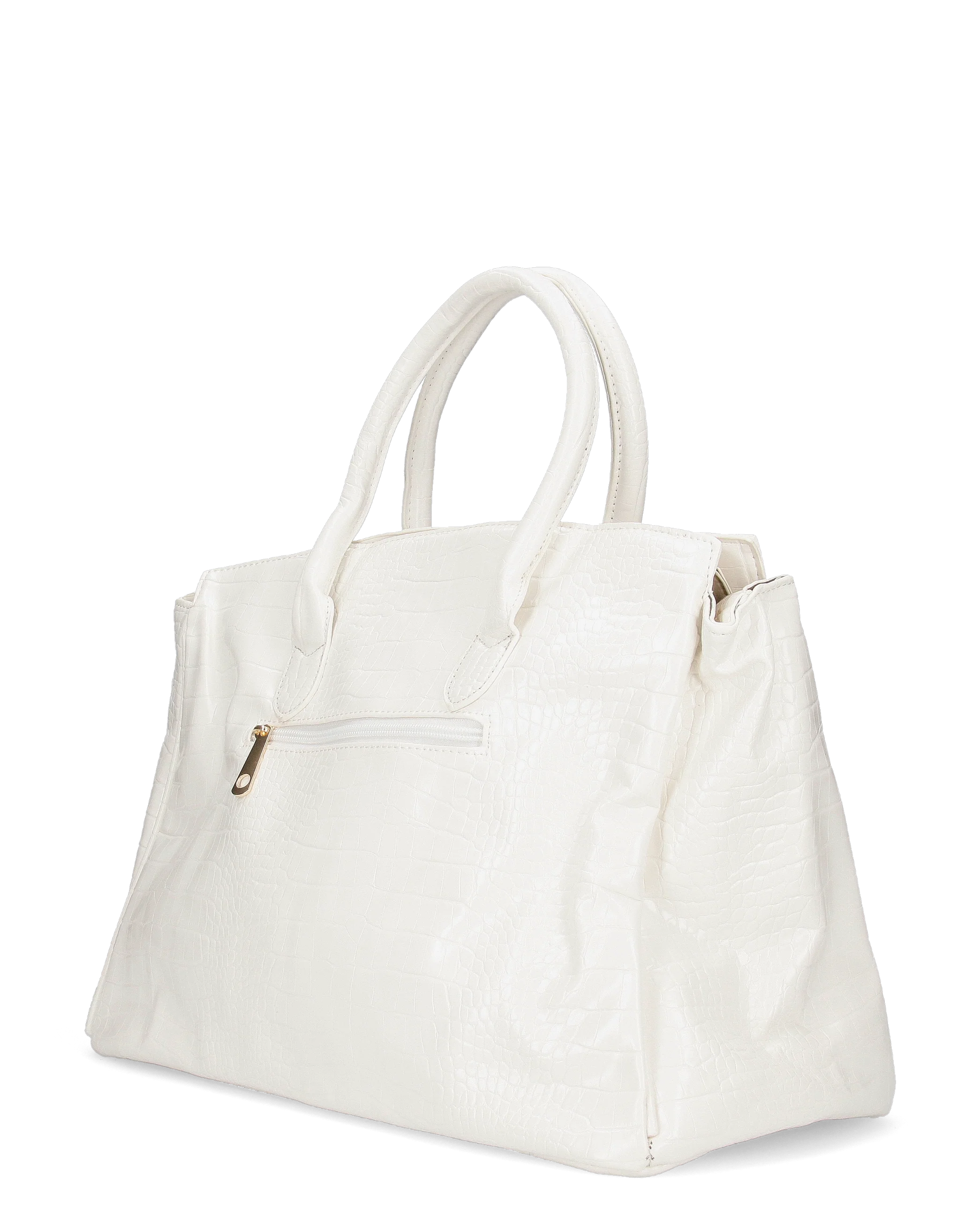 MARY - borsa grande bianca con trama coccodrillo e tracolla aggiuntiva - Image 6