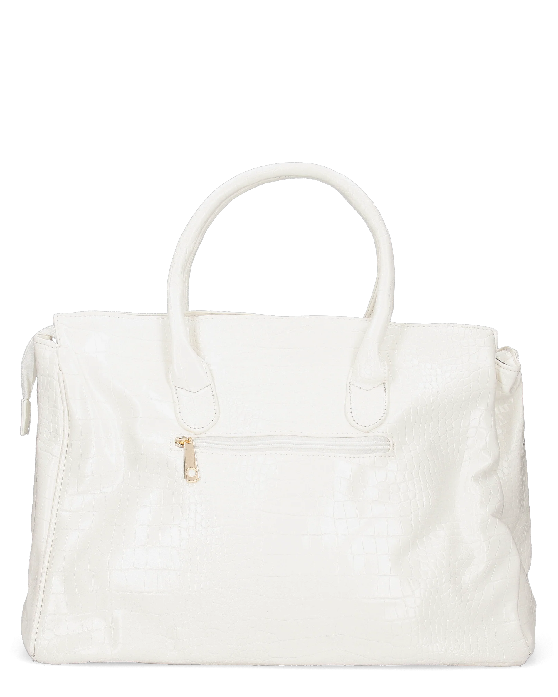 MARY - borsa grande bianca con trama coccodrillo e tracolla aggiuntiva - Image 7