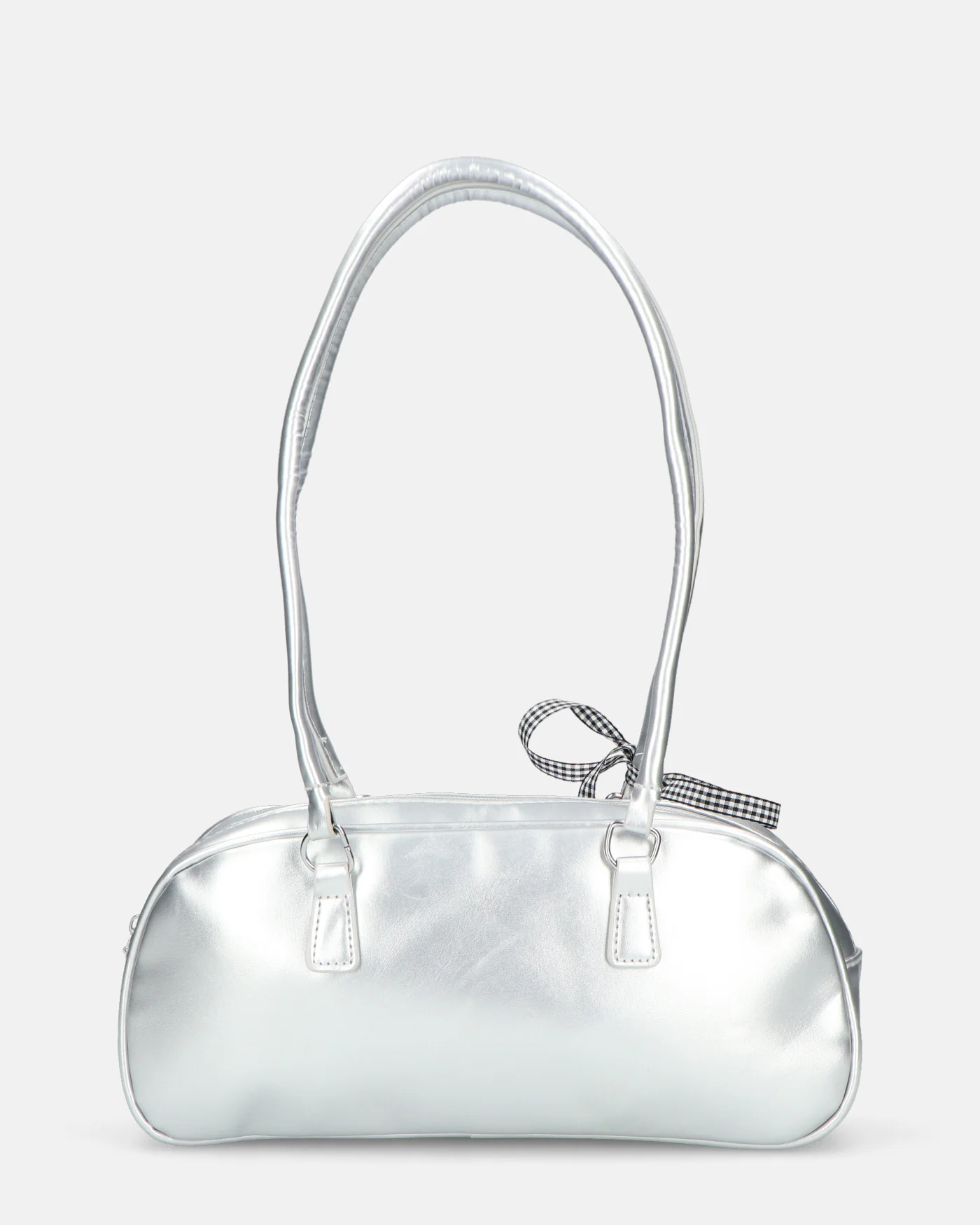 MATY - borsa bauletto allungato argento con fiocco - Image 3