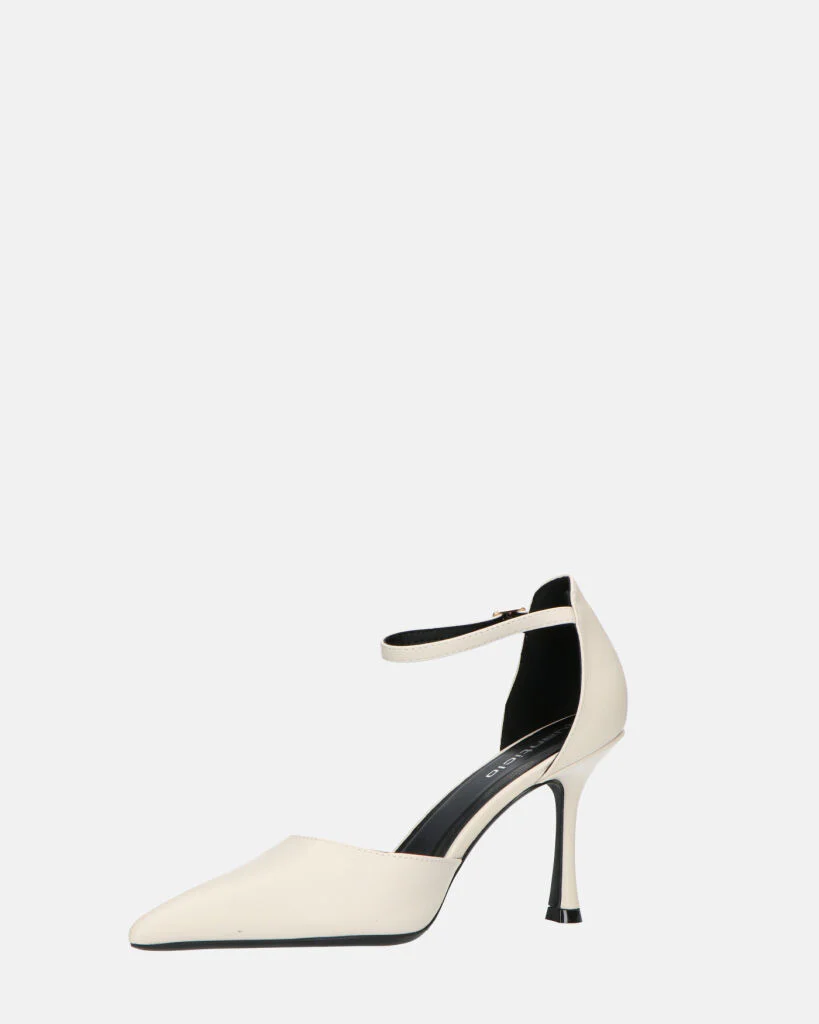 MEENA - decolette bianco con cinturino e soletta nera - Image 10