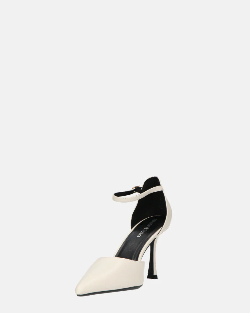 MEENA - decolette bianco con cinturino e soletta nera - Image 11