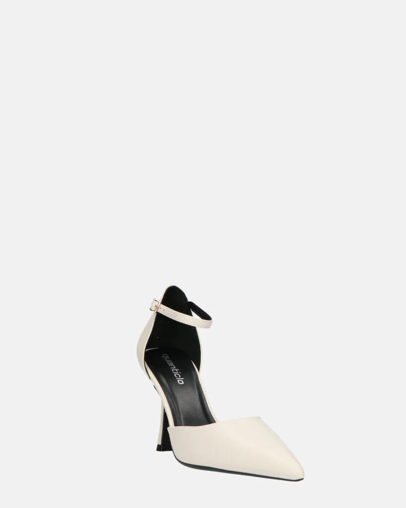 MEENA - decolette bianco con cinturino e soletta nera - Image 13