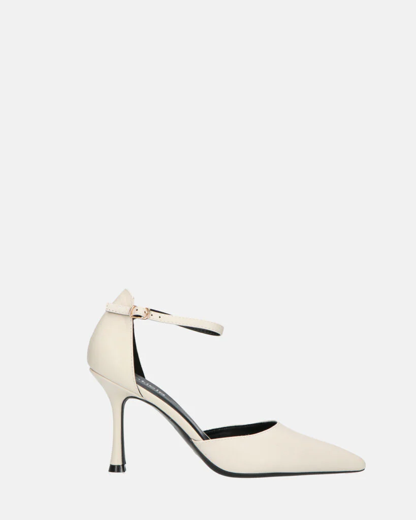 MEENA - decolette bianco con cinturino e soletta nera - Image 15