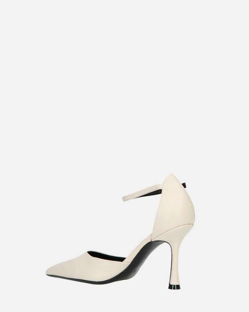 MEENA - decolette bianco con cinturino e soletta nera - Image 8