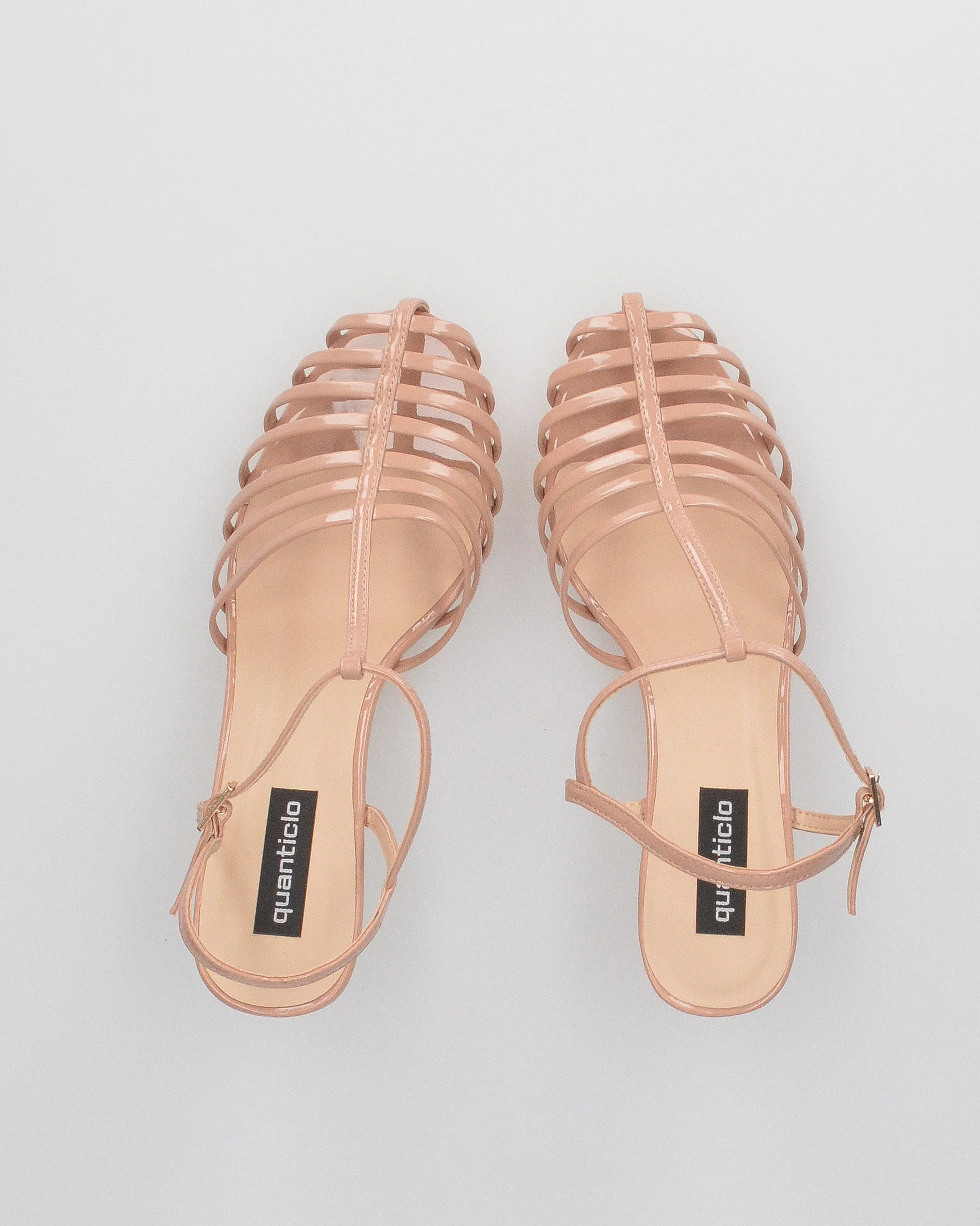 MERYL - sandali con tacco beige con chiusura cinturino - Image 5